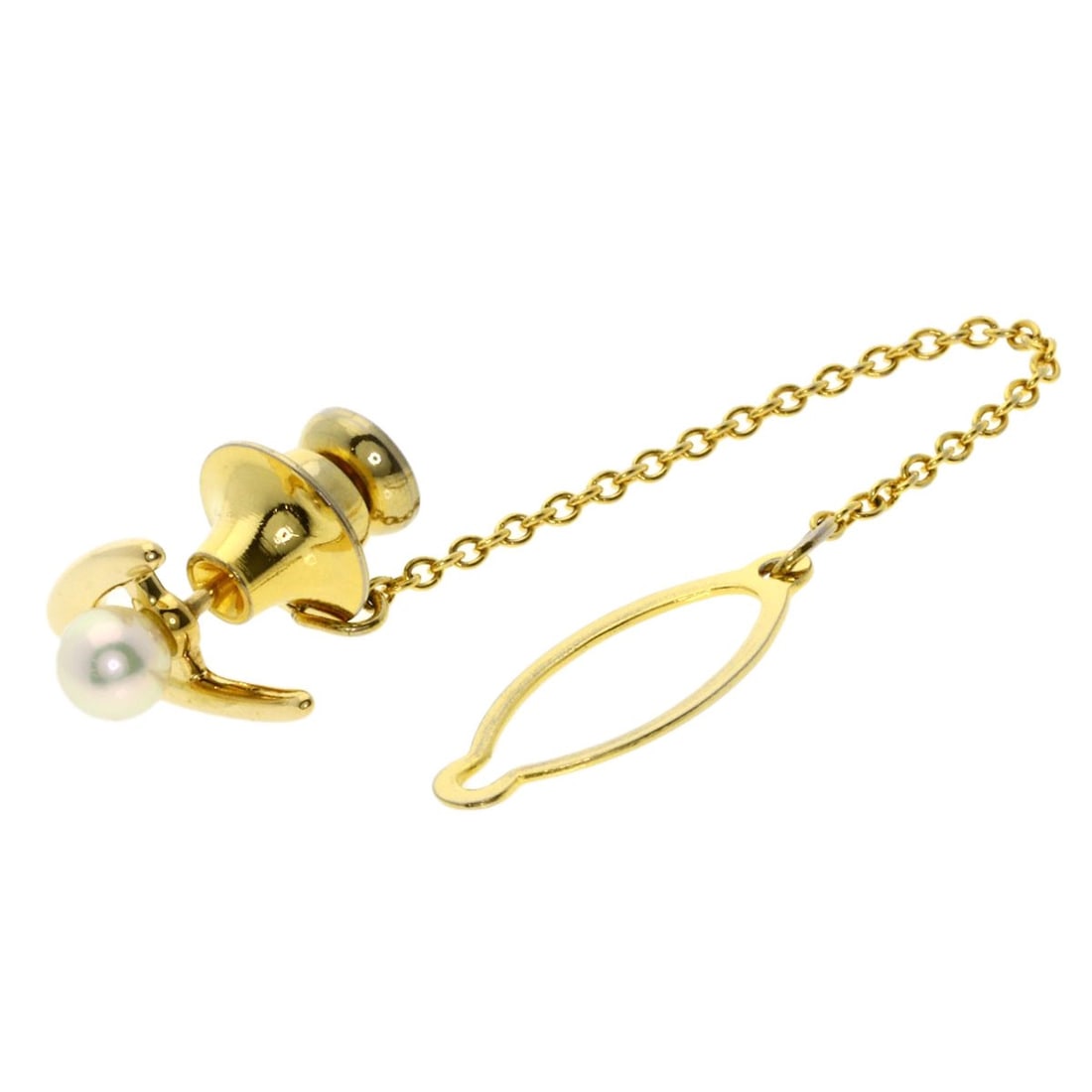 Yellow Gold Pearl Tie Pin K18 Mikimoto Titac: Yellow Gold Pearl Tie Pin K18 Mikimoto Titac K18 Mikimoto Titac Yellow Gold Pearl Tie Pin is a high-quality tie pin crafted from 18k yellow gold, featuring a beautiful pearl design. This exquisite pie