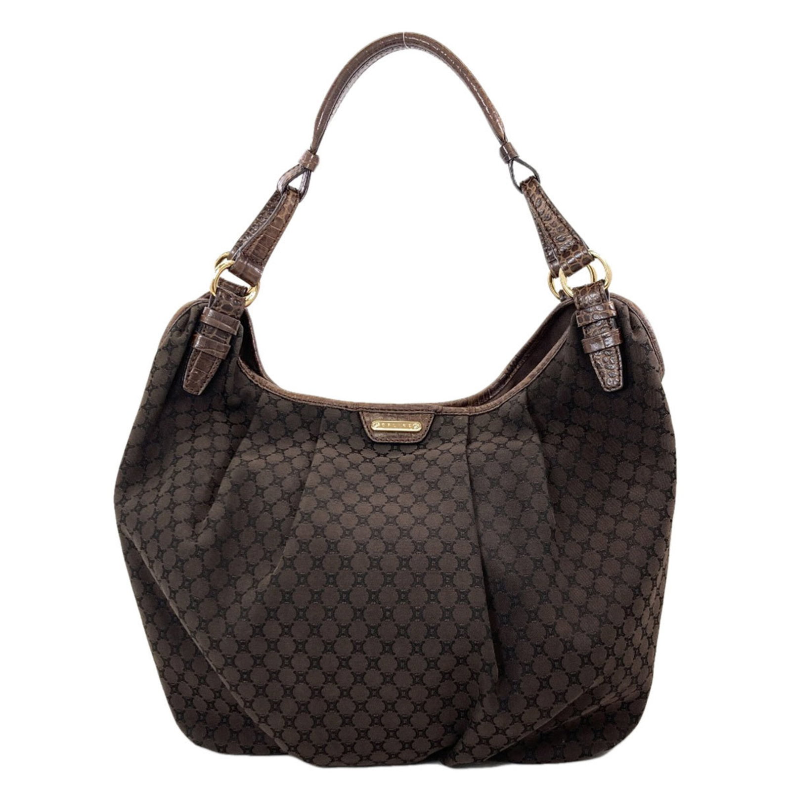 Shoulder Bag Canvas: Shoulder Bag Canvas Canvas shoulder bag with a classic design, featuring a sturdy brown canvas material and a signature on the exterior. Measuring 26cm x 41cm x 13cm, this bag is a practical and styli