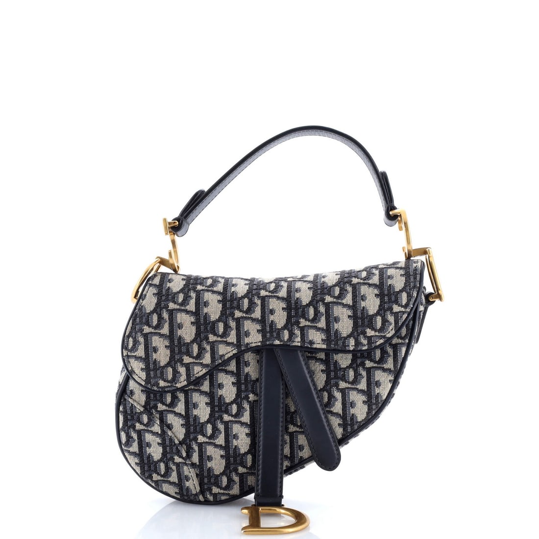 Canvas Oblique Christian Dior Saddle Mini: Canvas Oblique Christian Dior Saddle Mini Canvas Oblique Christian Dior Saddle Mini - A stylish and compact shoulder bag with a signature blue canvas exterior, featuring a classic oblique design and