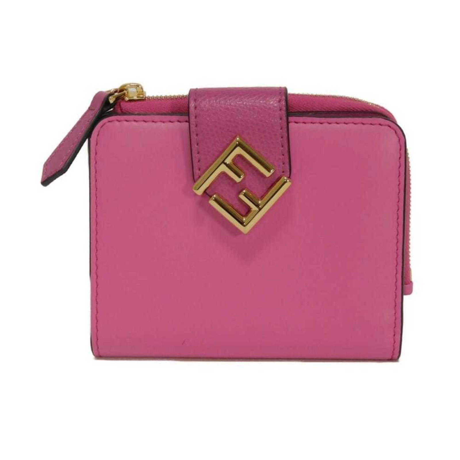 Bi fold wallet: Bi fold wallet Pink bi-fold wallet with a sleek design, measuring 11cm x 9cm x 2cm, perfect for everyday use. The Fendi MPN 8M0490 ALWA F1N1E wallet features a stylish pink color and a compact size,