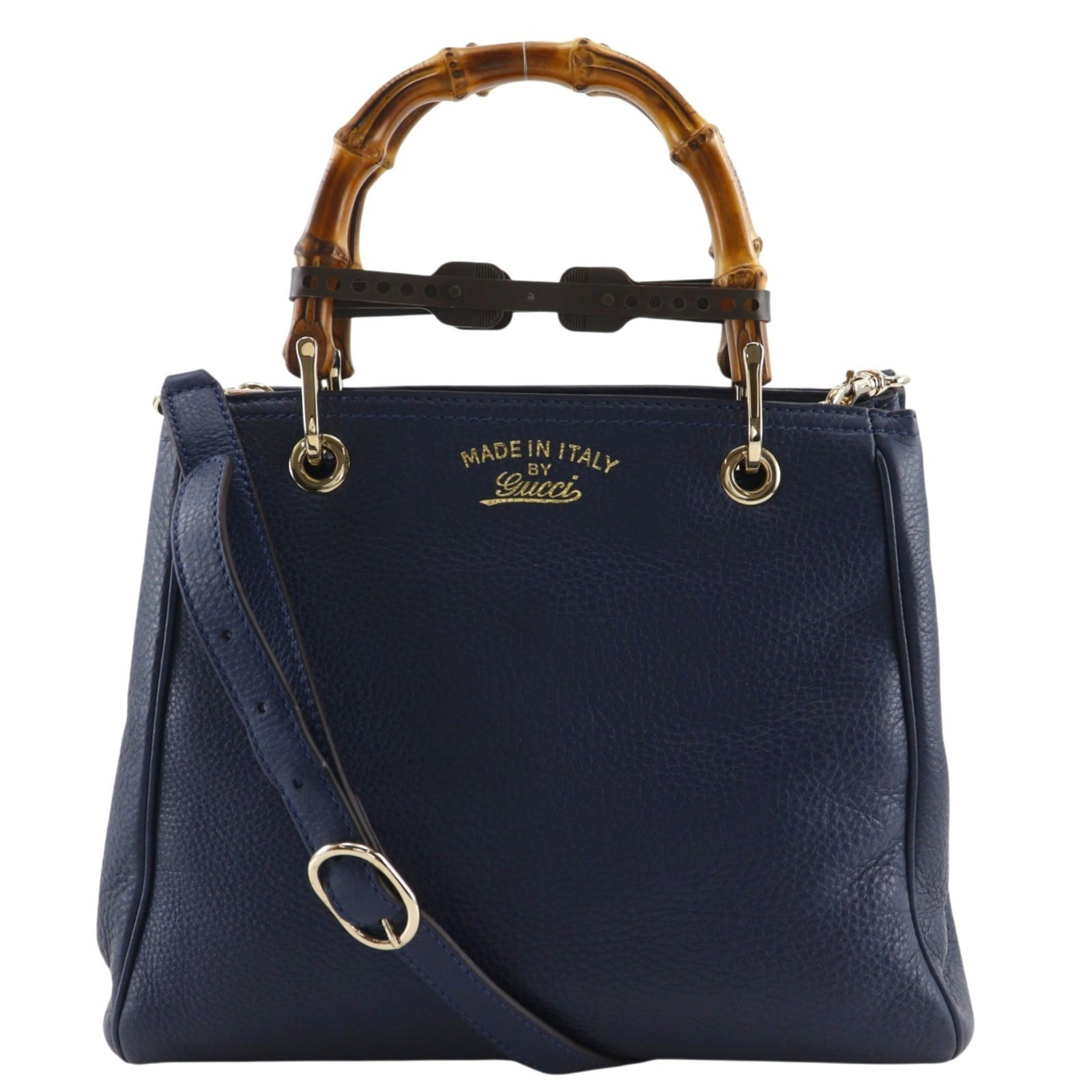 Tote Handbag Leather Gucci Bag: Tote Handbag Leather Gucci Bag Tote bag in navy leather made from calfskin, measuring 23cm x 28cm x 12cm. This Gucci bag features a classic design with a timeless silhouette. Its leather construction