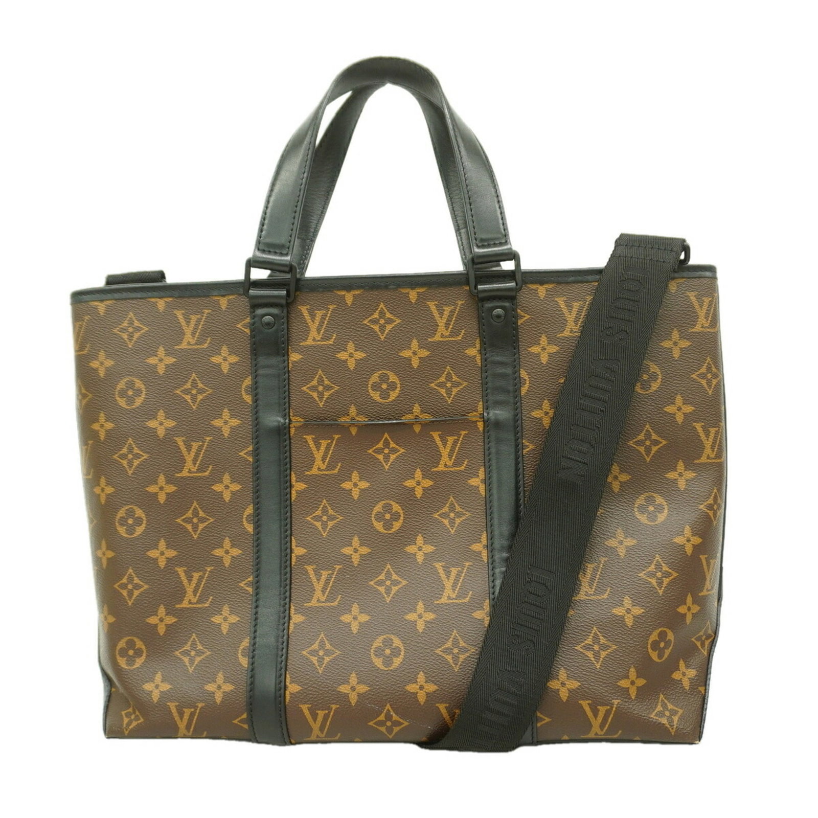 Handbag Louis Vuitton: Handbag Louis Vuitton Black or Brown Louis Vuitton Handbag, 28.5cm x 35cm x 13cm. This handbag features the classic Louis Vuitton design with a signature monogram pattern. Made from high-quality mater