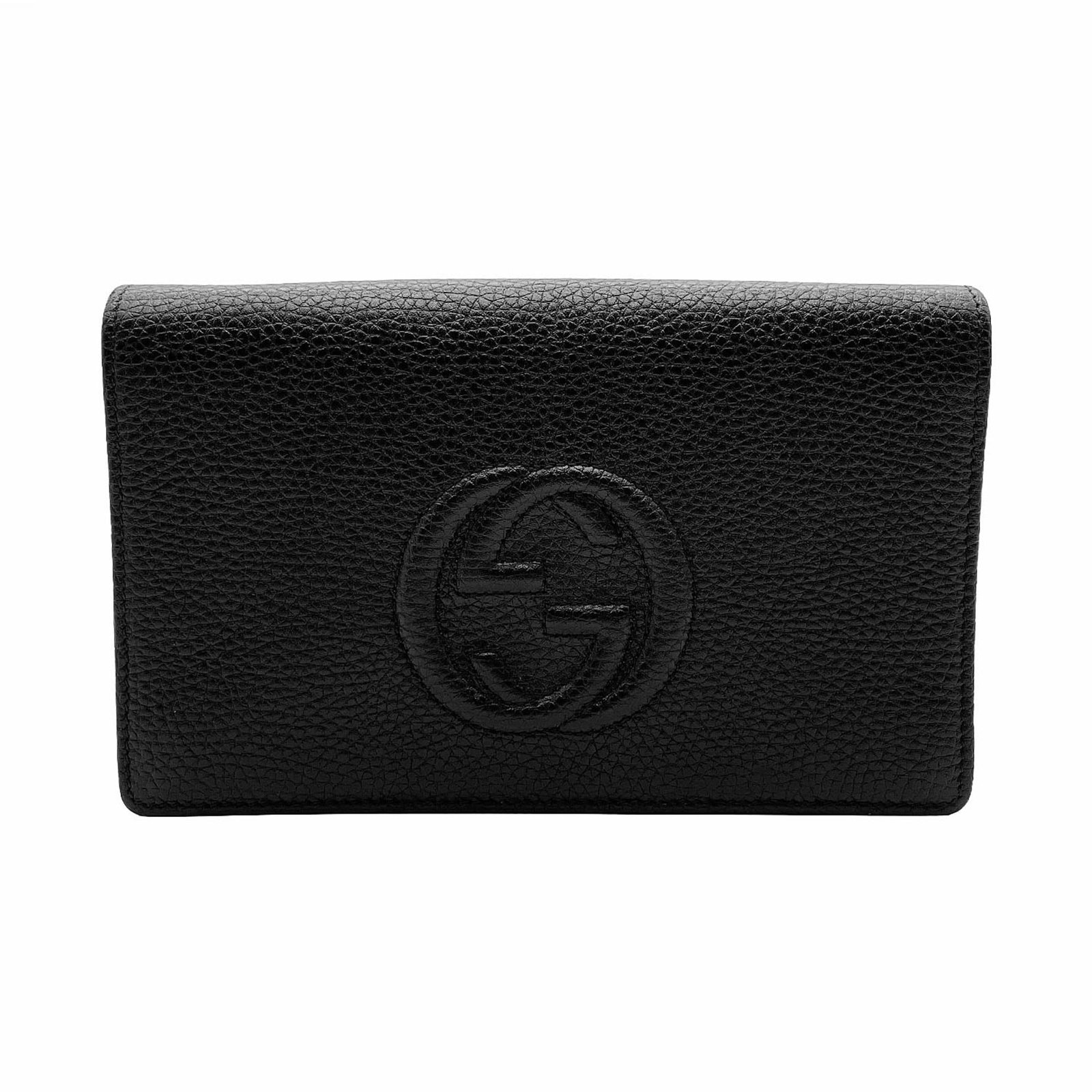 Shoulder Bag Leather: Shoulder Bag Leather Black leather shoulder bag from the Gucci Soho line, featuring a sleek design with a 131.5cm strap length. This bag measures 12.5cm x 20cm x 3.5cm and is made from high-quality le