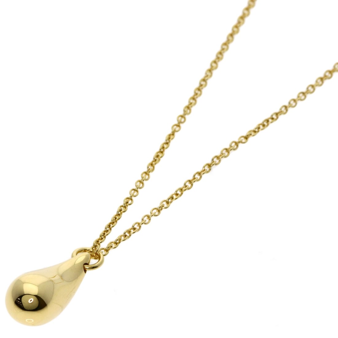 Tiffany&Co K18 Yellow Gold Teardrop Necklace: Tiffany&Co K18 Yellow Gold Teardrop Necklace K18 Yellow Gold Teardrop Necklace from TIFFANY&Co. boasts a sleek design with a 15.9-inch length, crafted from 18k gold for a luxurious feel. This elegant