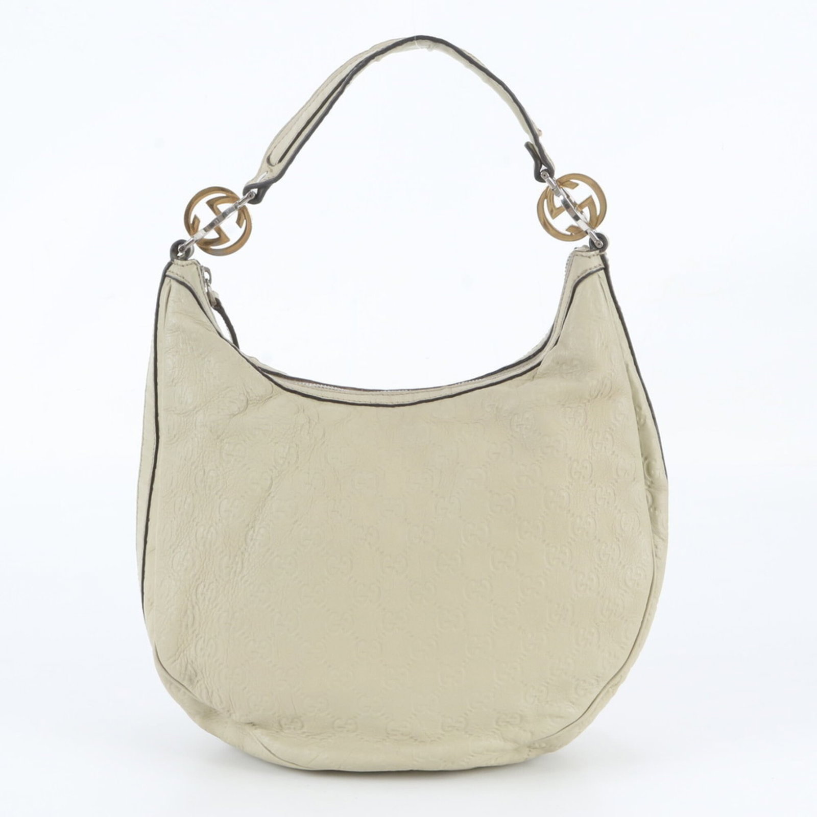 Shoulder Bag Leather: Shoulder Bag Leather This Gucci Country of Origin: Italy shoulder bag is crafted from high-quality leather, featuring a classic design with a timeless beige color. Measuring 23cm x 30cm x 11cm, it off