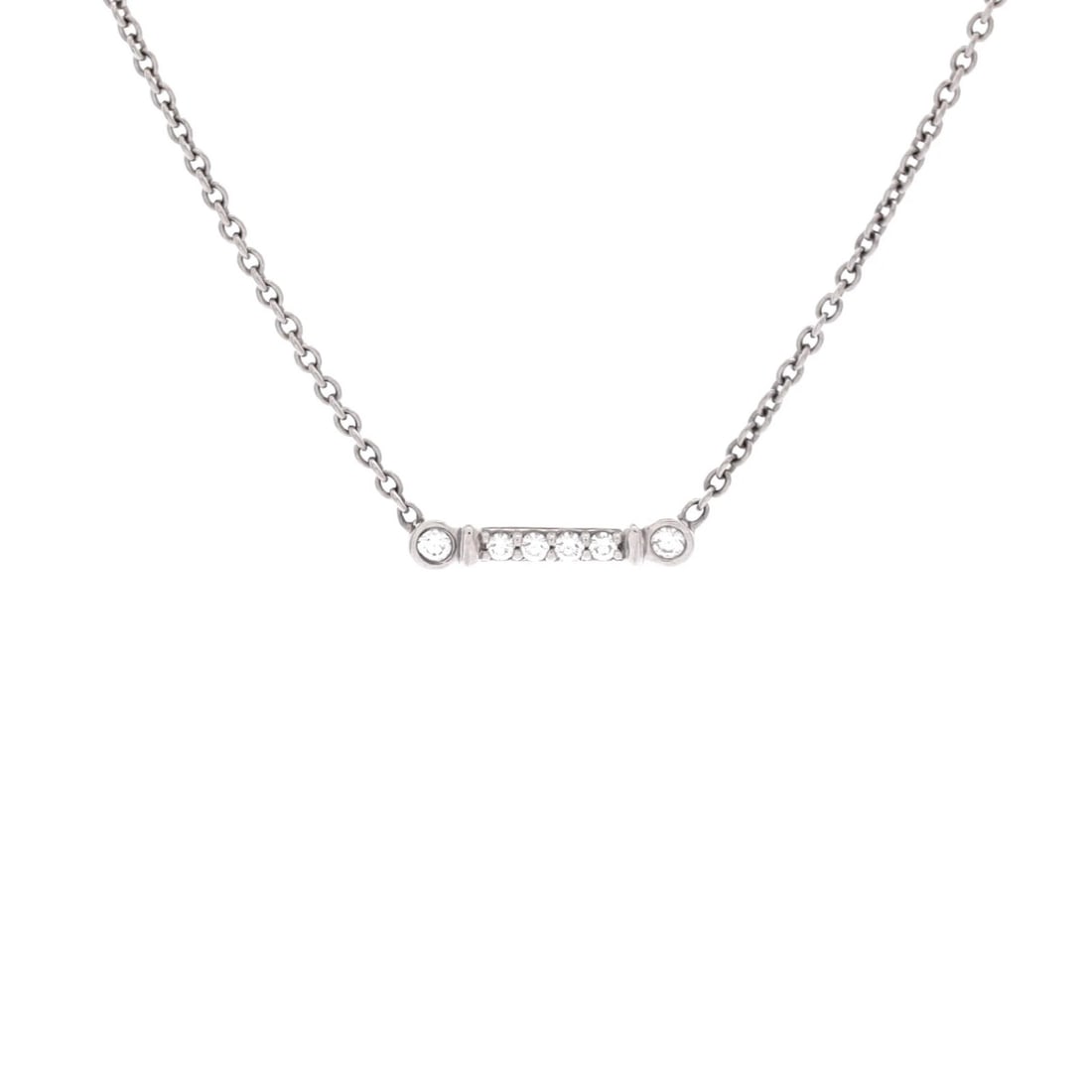Fleur de Lis Key Bar Pendant Necklace Tiffany Platinum Diamonds: Fleur de Lis Key Bar Pendant Necklace Tiffany Platinum Diamonds Tiffany & Co.'s Fleur de Lis Key Bar Pendant Necklace shines with 18k platinum and diamonds, its silver exterior gleaming with a subtle 