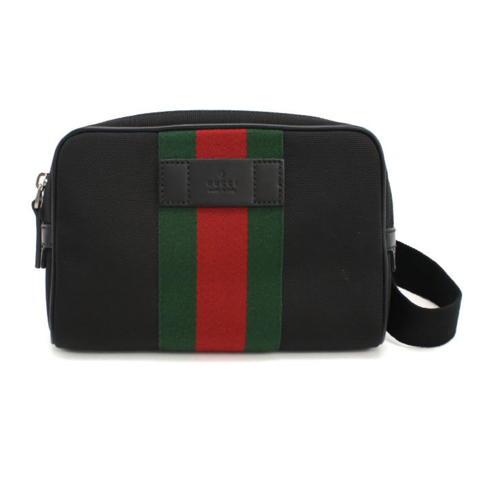 Sling Bag Canvas Gucci: Sling Bag Canvas Gucci This black canvas Gucci sling bag features a sleek design with silver hardware, making it a stylish accessory for everyday use. Measuring 15cm x 21cm x 4cm, it has a compact