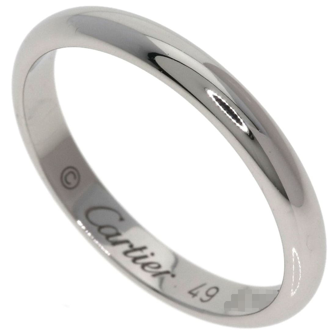 Ring Platinum Pt950 Wedding Cartier #49: Ring Platinum Pt950 Wedding Cartier #49 Platinum Pt950 Cartier ring with a silver finish, bearing a signature, is a unique piece. This Cartier ring features a silver metal exterior and is made from