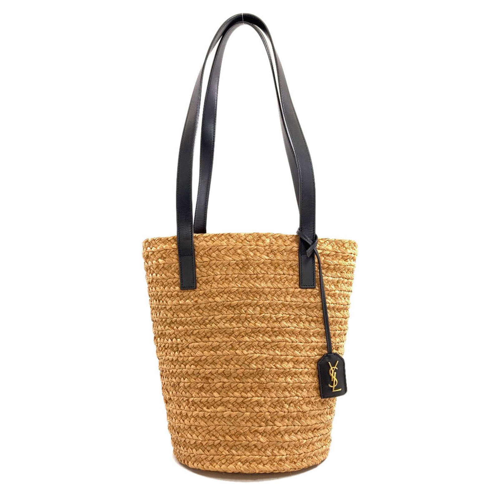 Yves Saint Laurent Tote Bag Raffia Leather: Yves Saint Laurent Tote Bag Raffia Leather Yves Saint Laurent's iconic tote bag is crafted from a unique blend of raffia and leather, offering a stylish and durable design. Measuring 28cm x 20cm x