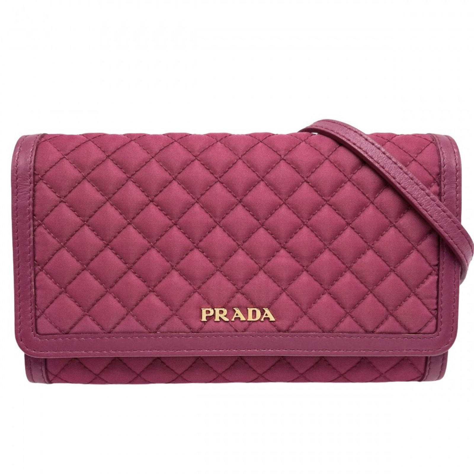 Shoulder Bag Nylon Leather Prada: Shoulder Bag Nylon Leather Prada Pink Prada Shoulder Bag with Nylon and Leather Details. This 1M1437 model features a unique combination of nylon and leather materials, a zipper pocket, card holder, a