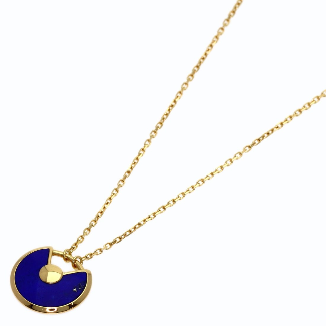 Cartier K18 Yellow Gold Amulet Necklace Lapis Lazuli Stone Azure Diamond: Cartier K18 Yellow Gold Amulet Necklace Lapis Lazuli Stone Azure Diamond Cartier K18 Yellow Gold Amulet Necklace Lapis Lazuli Stone Azure DiamondThe Cartier K18 Yellow Gold Amulet Necklace showcases a