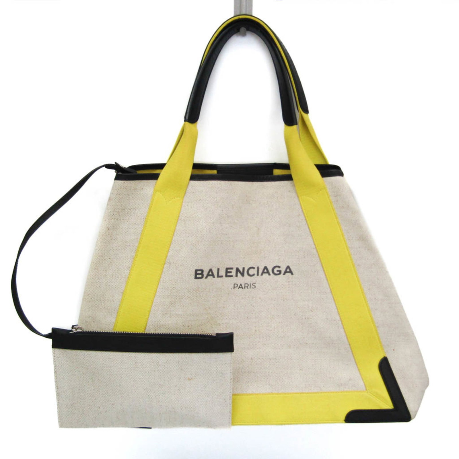 Balenciaga Canvas Tote Bag Leather Vinyl Coated Bag: Balenciaga Canvas Tote Bag Leather Vinyl Coated Bag Navy Cabas M 339936 Balenciaga Canvas Tote Bag features a unique combination of vinyl coated canvas, leather, and canvas, making it a stylish and