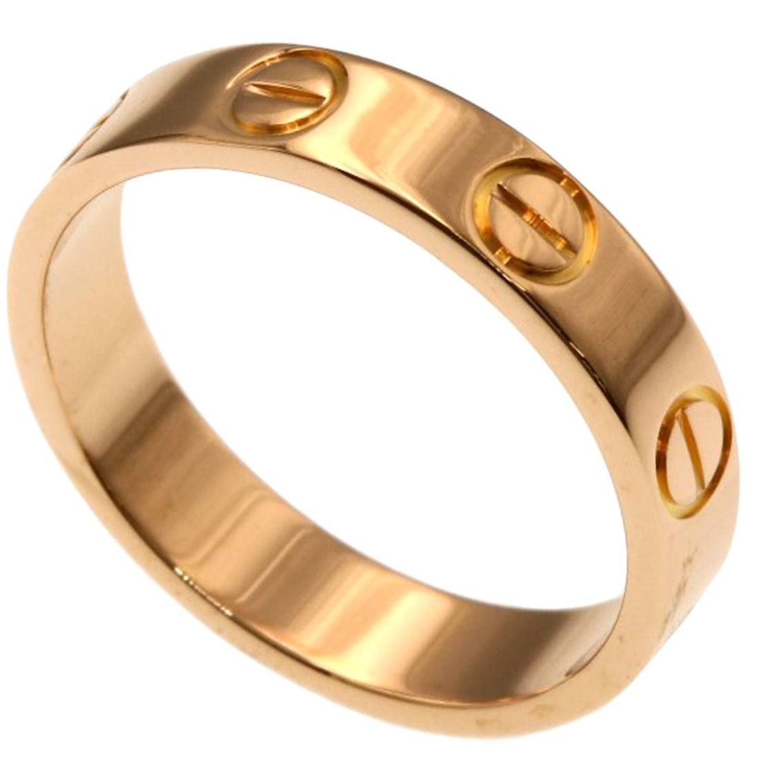 Love Ring K18 Gold Pink Cartier #46: Love Ring K18 Gold Pink Cartier #46 K18 Pink Gold Cartier Ring #46 - A stunning gold ring featuring K18 pink gold material, with a ring size of 3.75(US). This piece boasts a signature, bearing a