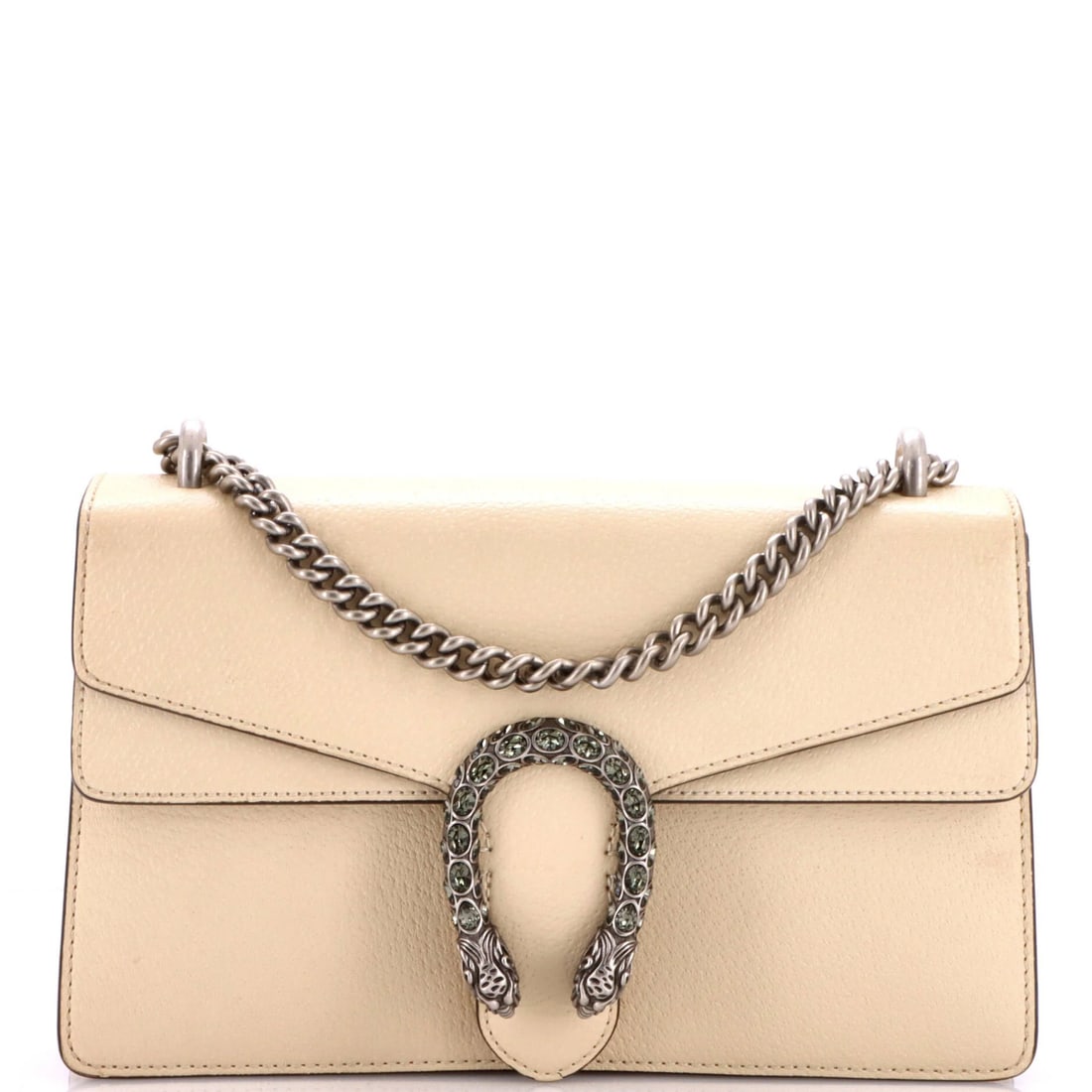 Medium leather Dionysus bag Gucci: Medium leather Dionysus bag Gucci Medium leather Dionysus bag from Gucci, featuring neutral exterior with slight corner wear and minor scuffs, and a neutral interior with a light odor. The bag's aged