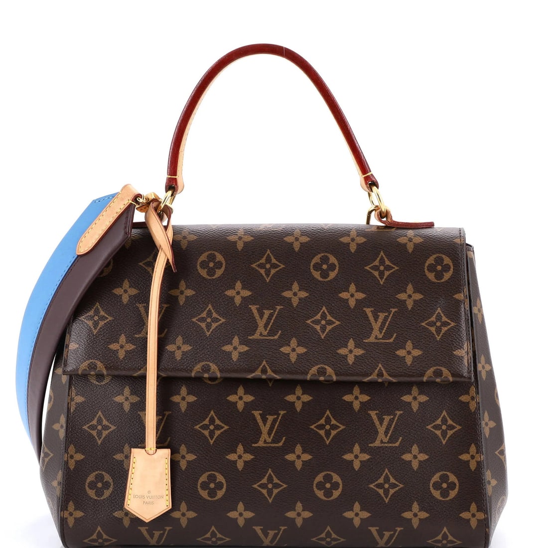 Canvas Cluny Louis Vuitton Monogram MM Top Handle Bag: Canvas Cluny Louis Vuitton Monogram MM Top Handle Bag Canvas Cluny Louis Vuitton Monogram MM Top Handle Bag in Brown, featuring a classic shoulder design with a signature top handle and iconic