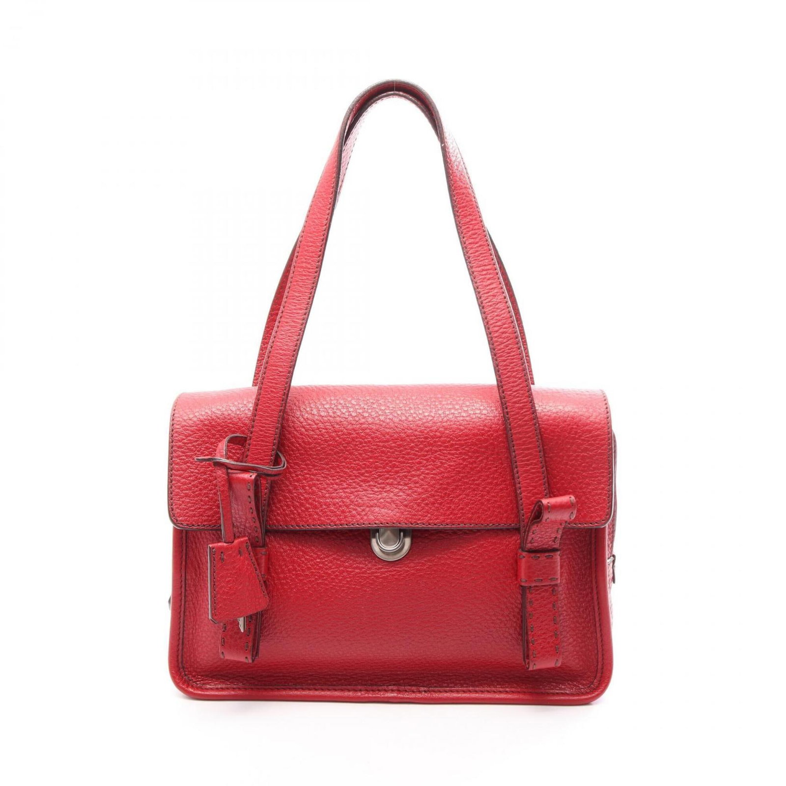 Prada Handbag Shoulder Bag Leather: Prada Handbag Shoulder Bag Leather Red Prada Leather Shoulder Bag, 20cm x 27cm x 10cm, features a bold, eye-catching color and premium leather material. The bag's classic design and timeless style