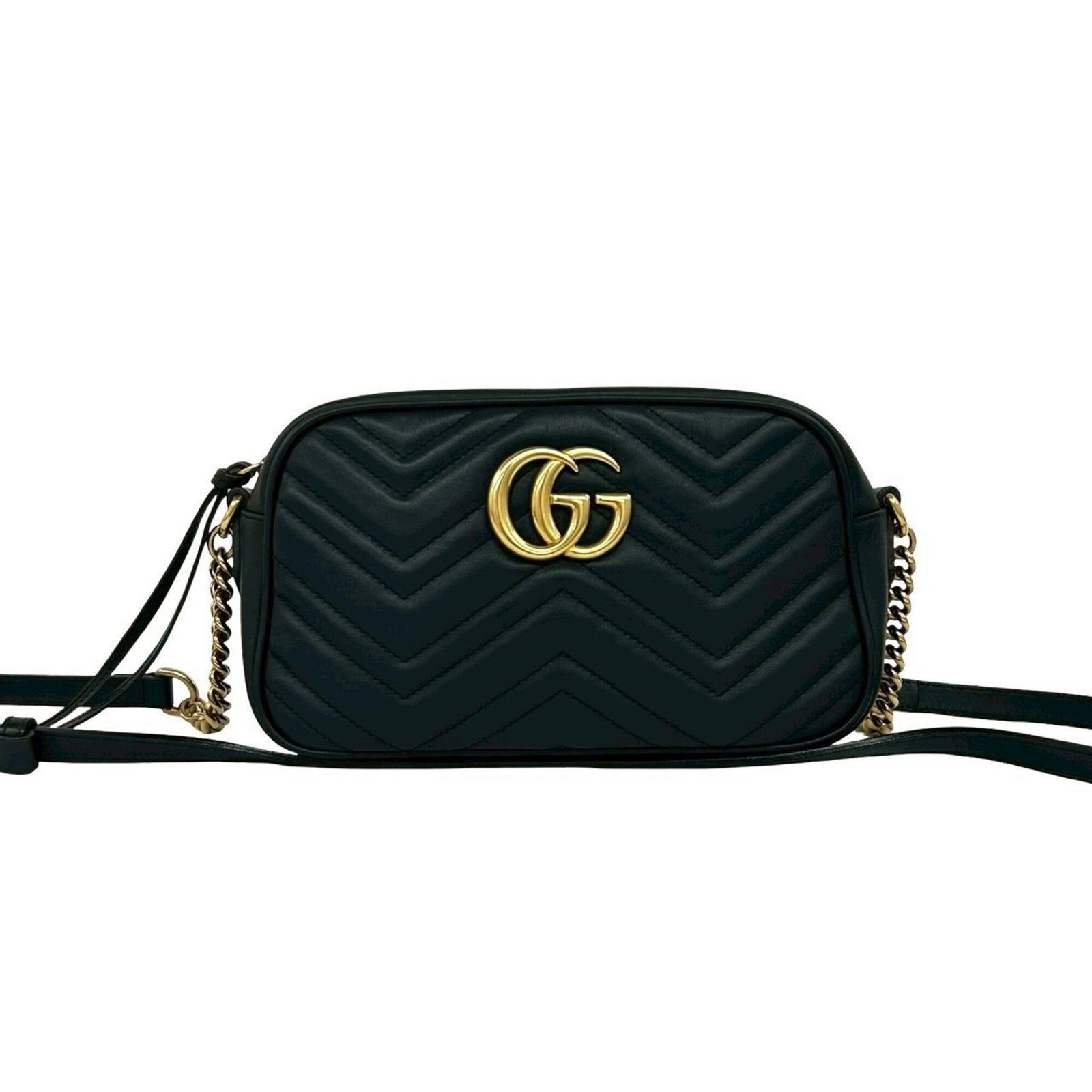 Shoulder Bag Leather: Shoulder Bag Leather Black leather shoulder bag from Gucci, measuring 14cm x 23cm x 6.5cm. This sleek and stylish bag features high-quality leather construction. Item Specifics: Brand: Gucci Type: Sho