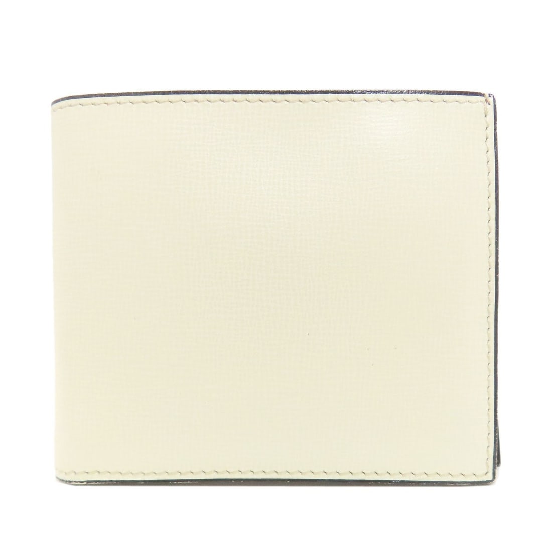 Wallet bifold leather coin pocket with valextra design: Wallet bifold leather coin pocket with valextra design White leather bifold wallet with a coin pocket, featuring the Valextra design. This classic wallet design combines functionality with a touch of
