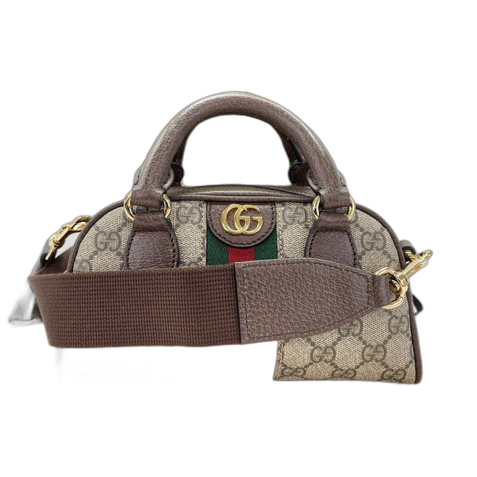 Handbag: Handbag Beige Gucci Ophidia Handbag with 51.57'' Strap Length. This 12cm x 21cm x 10cm handbag features a signature and bears a distinctive design. The 7.00cm handle drop adds a touch of elegance to t