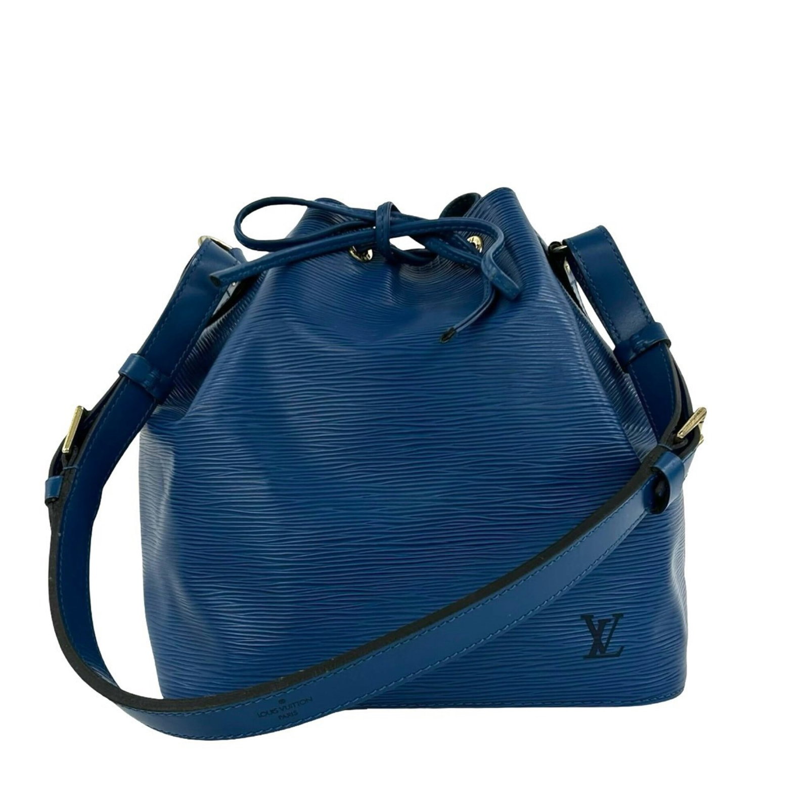 Shoulder Bag Leather Louis Vuitton: Shoulder Bag Leather Louis Vuitton Blue leather shoulder bag from Louis Vuitton, measuring 26.5cm x 25cm x 19cm. This bag features high-quality leather construction and a classic design. The blue colo