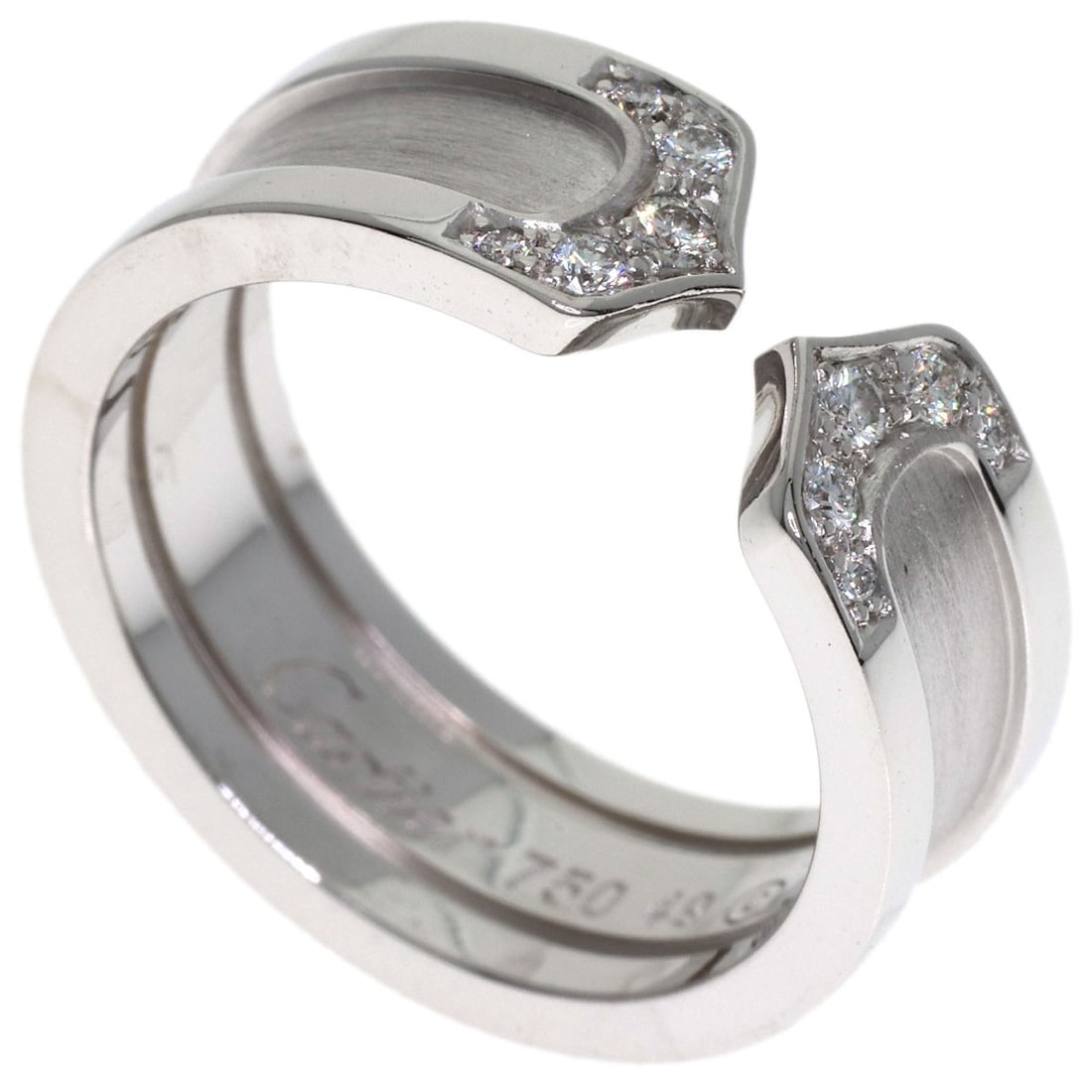 Cartier C2 Sm Diamond #49 Ring K18 White Gold (1 of 9)