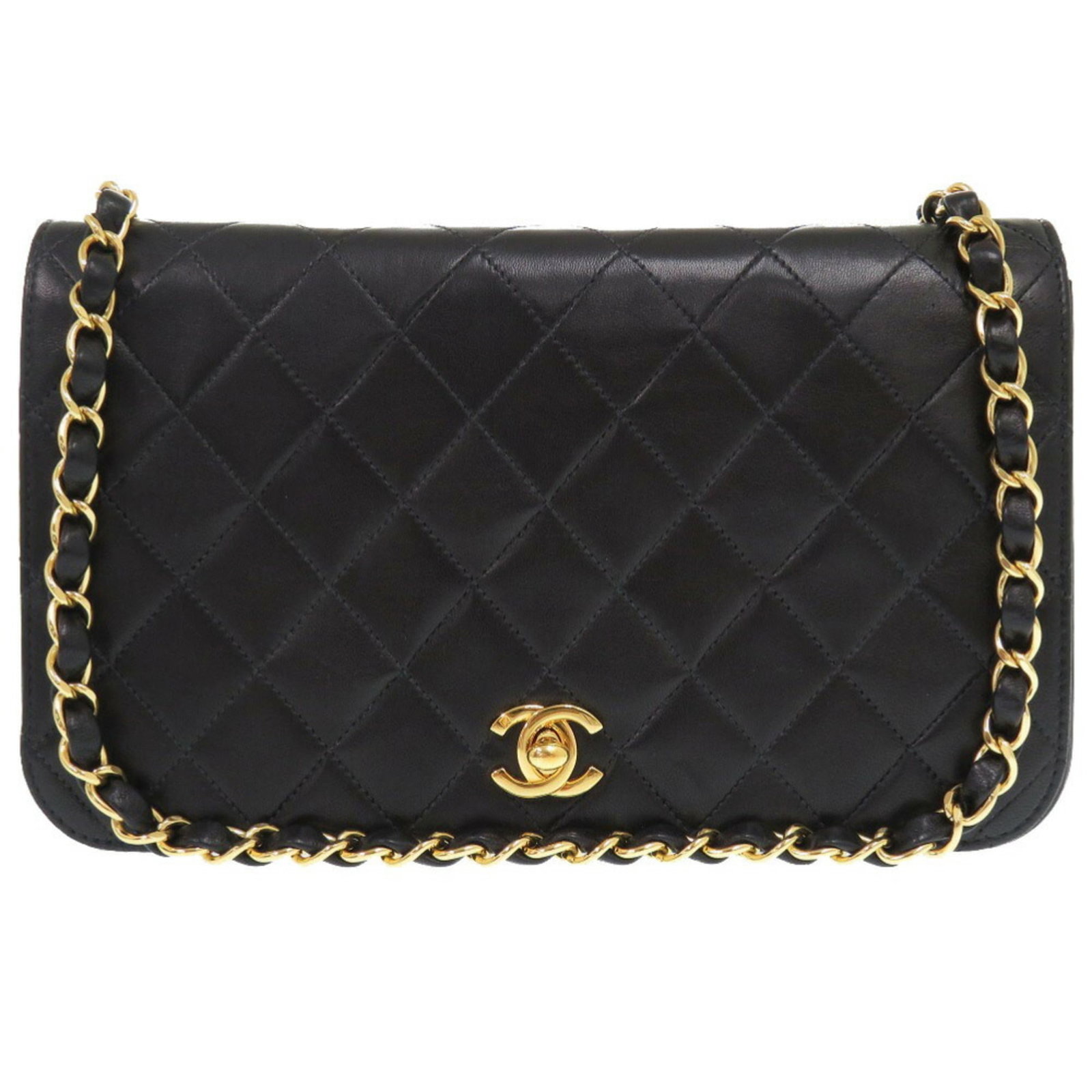Shoulder Bag Leather Chanel: Shoulder Bag Leather Chanel The Matelasse shoulder bag from Chanel's line is crafted from high-quality lambskin leather, featuring a sleek black finish. This stylish bag boasts a turn lock closure