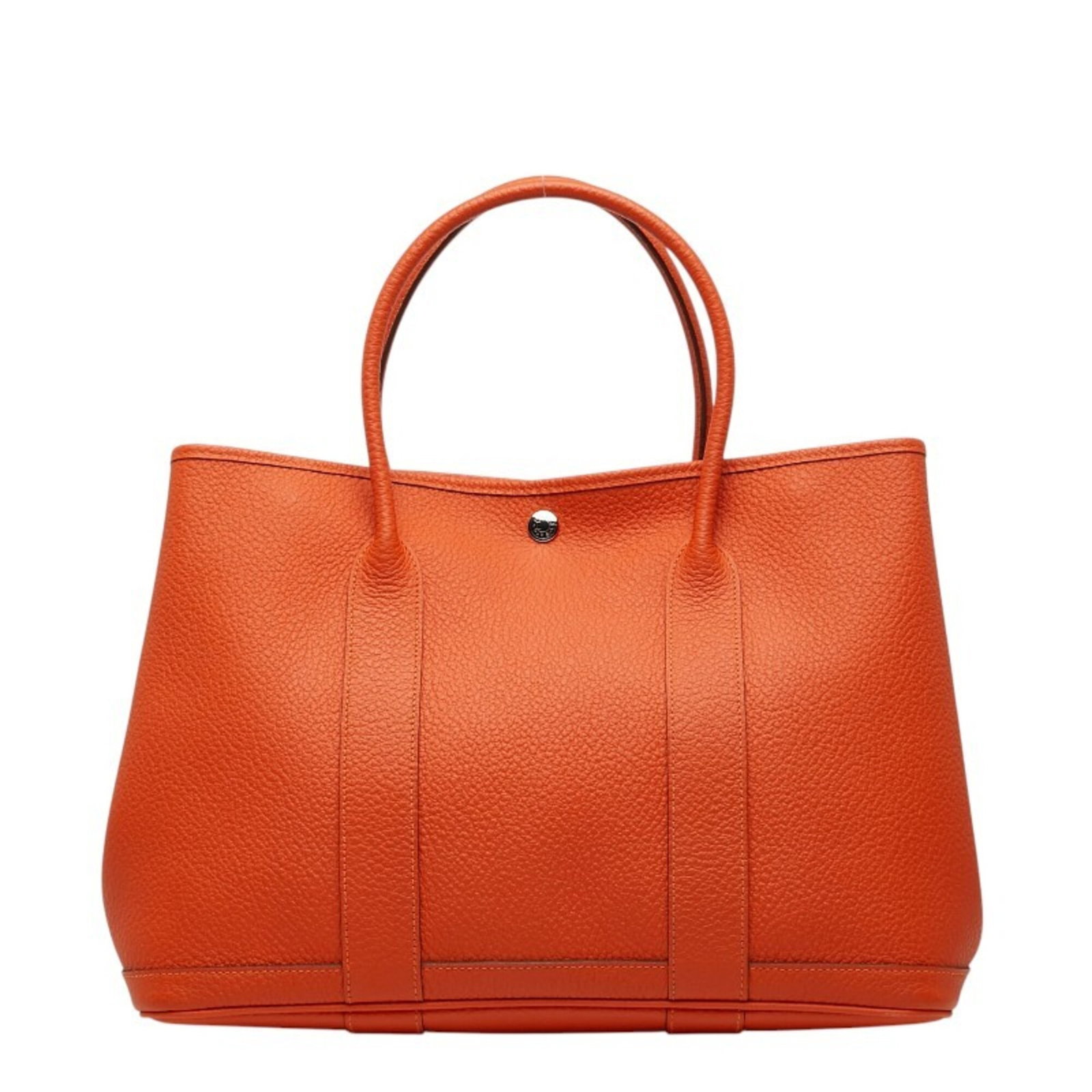 Handbag Tote Bag Country Leather Hermes: Handbag Tote Bag Country Leather Hermes Country leather tote bag from Hermes features a Capucine and Orange color combination. Made from high-quality country leather, this bag measures 26cm x 37cm x