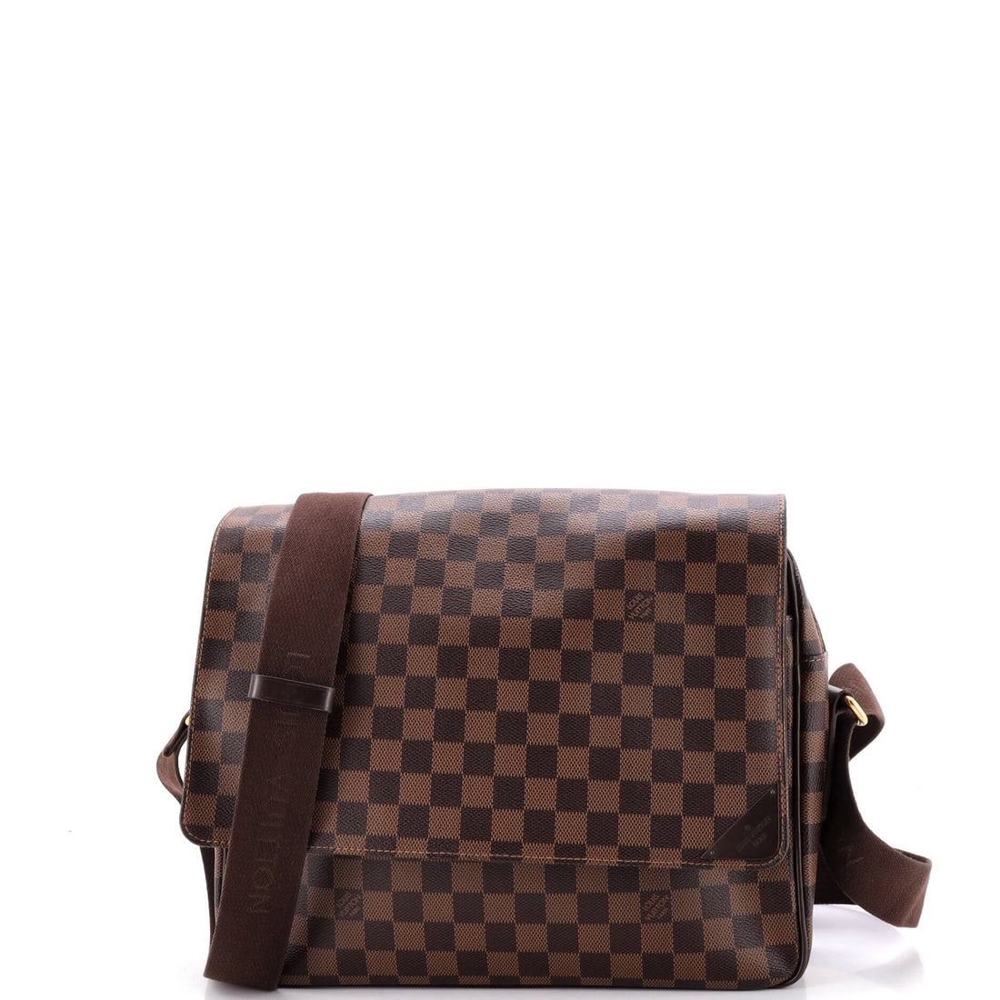 Louis Vuitton Shelton Messenger Bag Damier MM: Louis Vuitton Shelton Messenger Bag Damier MM The Louis Vuitton Shelton Messenger Bag Damier MM is a timeless piece with a rich brown canvas exterior and gold hardware, featuring a classic Damier MM