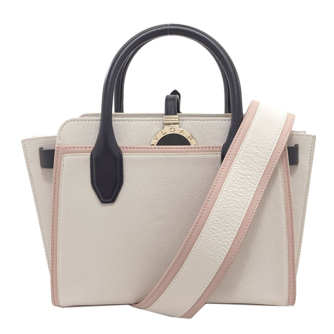Calf 2Way Handbag Bvlgari: Calf 2Way Handbag Bvlgari Calf 2Way Handbag Bvlgari is a white calf handbag with a signature. Item Specifics: Brand: BVLGARI Style: Handbag Color: white Type: Handbag Exterior Color: white Exterior Ma