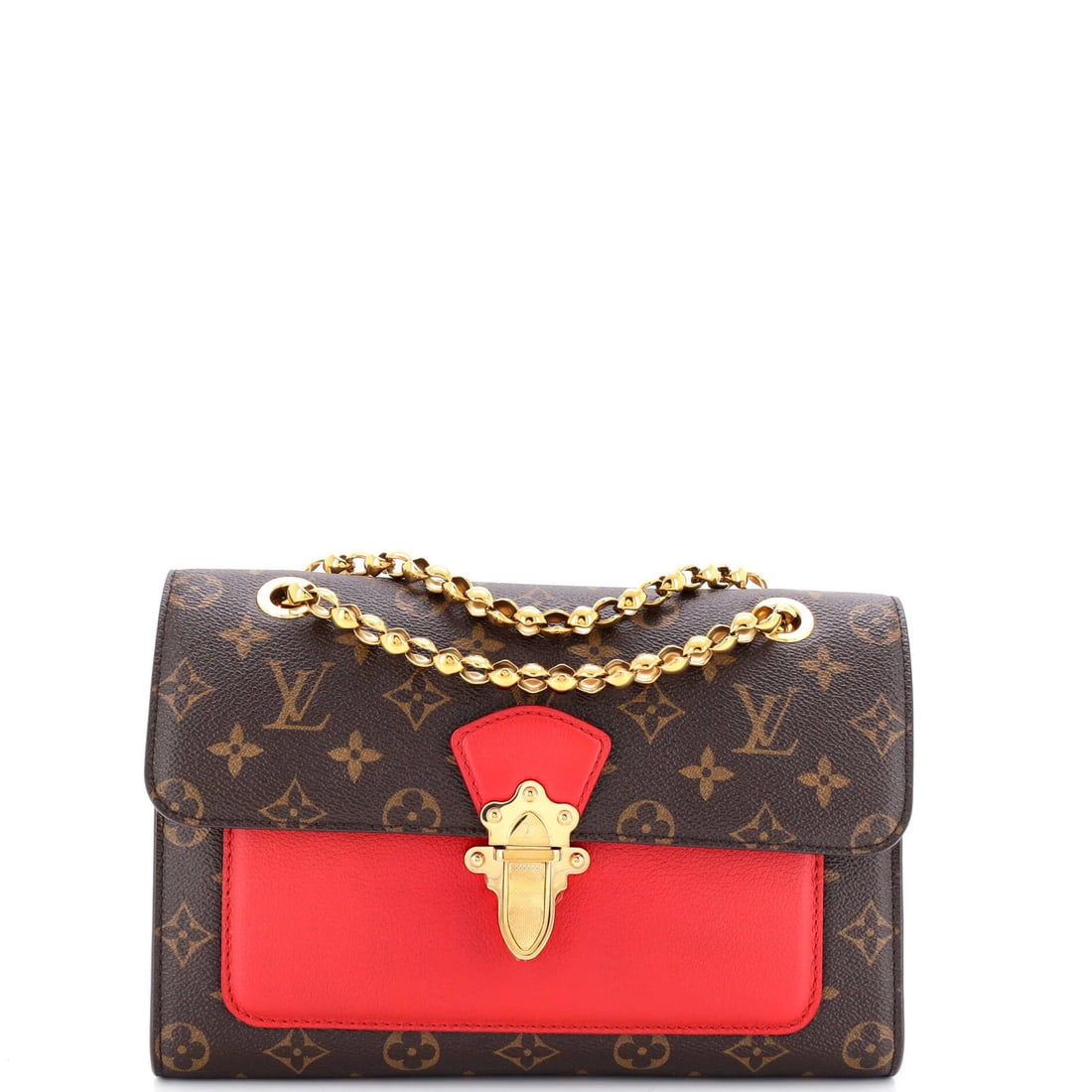 Canvas Leather Monogram Handbag Victoire Louis Vuitton: Canvas Leather Monogram Handbag Victoire Louis Vuitton Canvas Leather Monogram Handbag Victoire Louis Vuitton - A stylish and timeless shoulder bag with a bold red exterior, featuring the iconic Louis