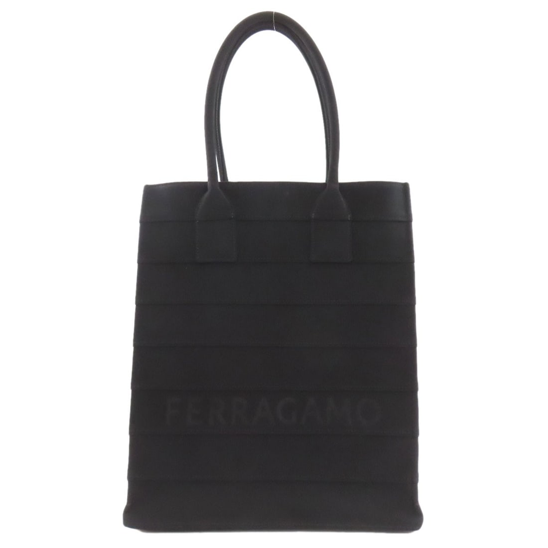 Salvatore Ferragamo 213986 Beachwear Gros Tote Bag Canvas: Salvatore Ferragamo 213986 Beachwear Gros Tote Bag Canvas Black canvas tote bag from Salvatore Ferragamo, featuring a classic design with a simple and elegant aesthetic. Made from high-quality canvas,