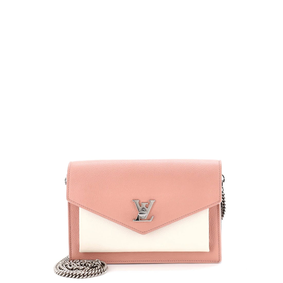 Mylockme Leather Pochette Louis Vuitton: Mylockme Leather Pochette Louis Vuitton The Mylockme Leather Pochette Louis Vuitton boasts a striking pink exterior with neutral accents, featuring a chain model and a spacious interior with