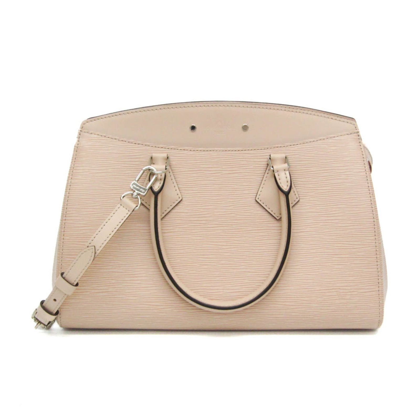 Louis Vuitton Epi Leather Handbag Shoulder: Louis Vuitton Epi Leather Handbag Shoulder Dune-colored Epi leather wraps around the body of this Louis Vuitton Soufflot MM shoulder bag, featuring a sleek silver zipper closure and a spacious zipper