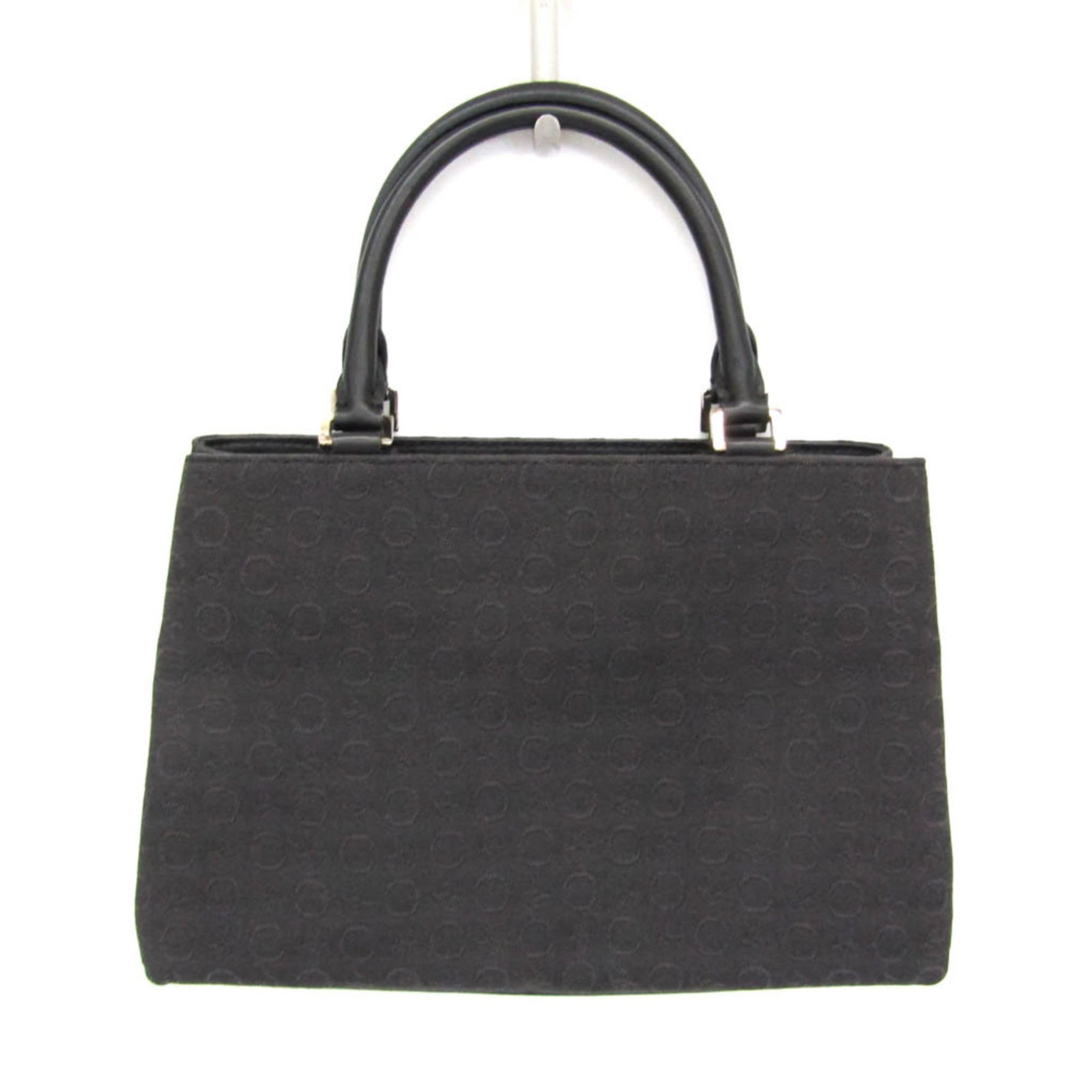 Handbag Canvas Leather: Handbag Canvas Leather Canvas and leather blend in this Celine C Macadam Carriage handbag, featuring a 24cm wide opening and 32cm long handle. The bag boasts a zipper pocket and a signature MC01 seria