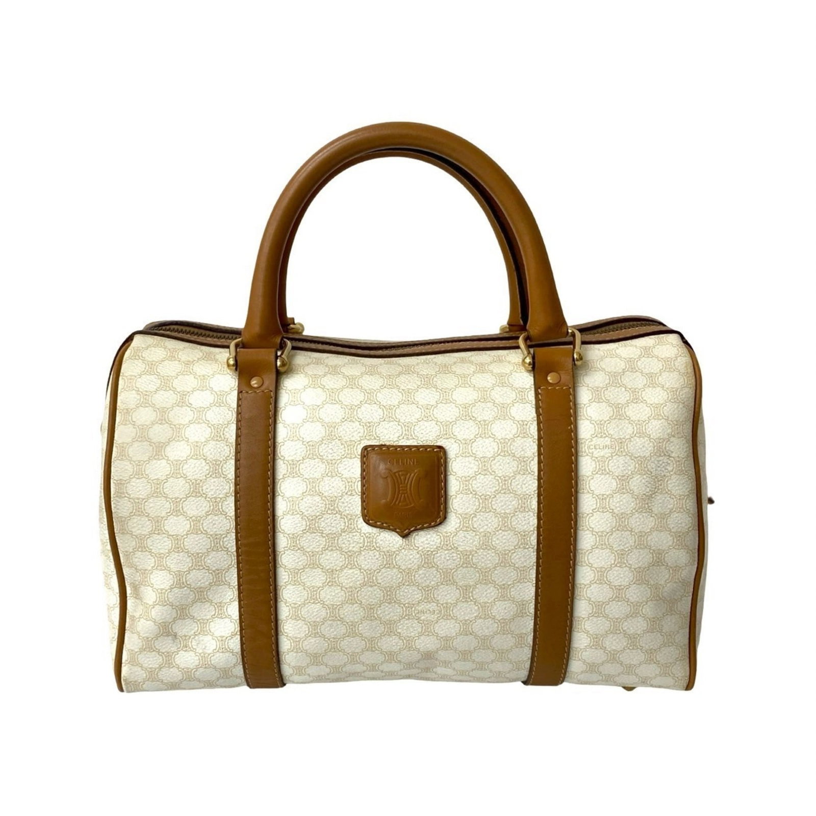 Boston Leather Handbag Celine Pvc: Boston Leather Handbag Celine Pvc Boston Leather Handbag Celine Pvc - A Timeless Brown and White Classic. This Celine Boston bag is crafted from high-quality leather and PVC, offering a unique blend