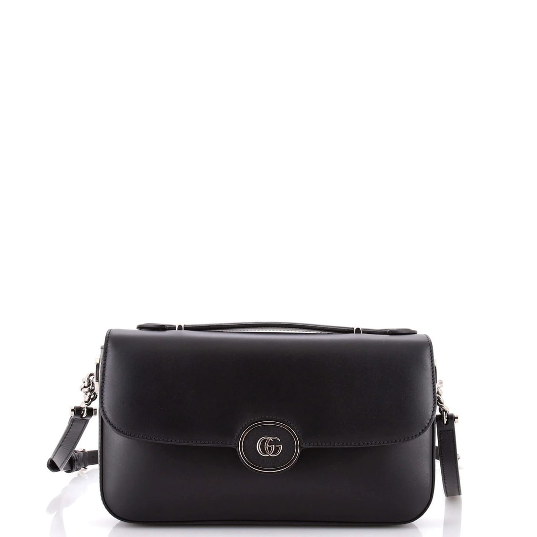 Gucci Petite Small Leather Flap Bag GG: Gucci Petite Small Leather Flap Bag GG Small, sleek, and sophisticated, this Gucci Petite Small Leather Flap Bag GG is a stylish accessory for everyday use. With its classic cross-body design and
