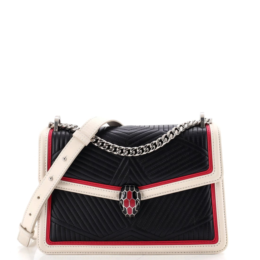 Serpenti Forever Small Quilted Leather Bag Bvlgari Shoulder: Serpenti Forever Small Quilted Leather Bag Bvlgari Shoulder Small Quilted Leather Serpenti Forever Shoulder Bag from Bvlgari boasts a vibrant multicolor exterior and a pink interior, making it a visua