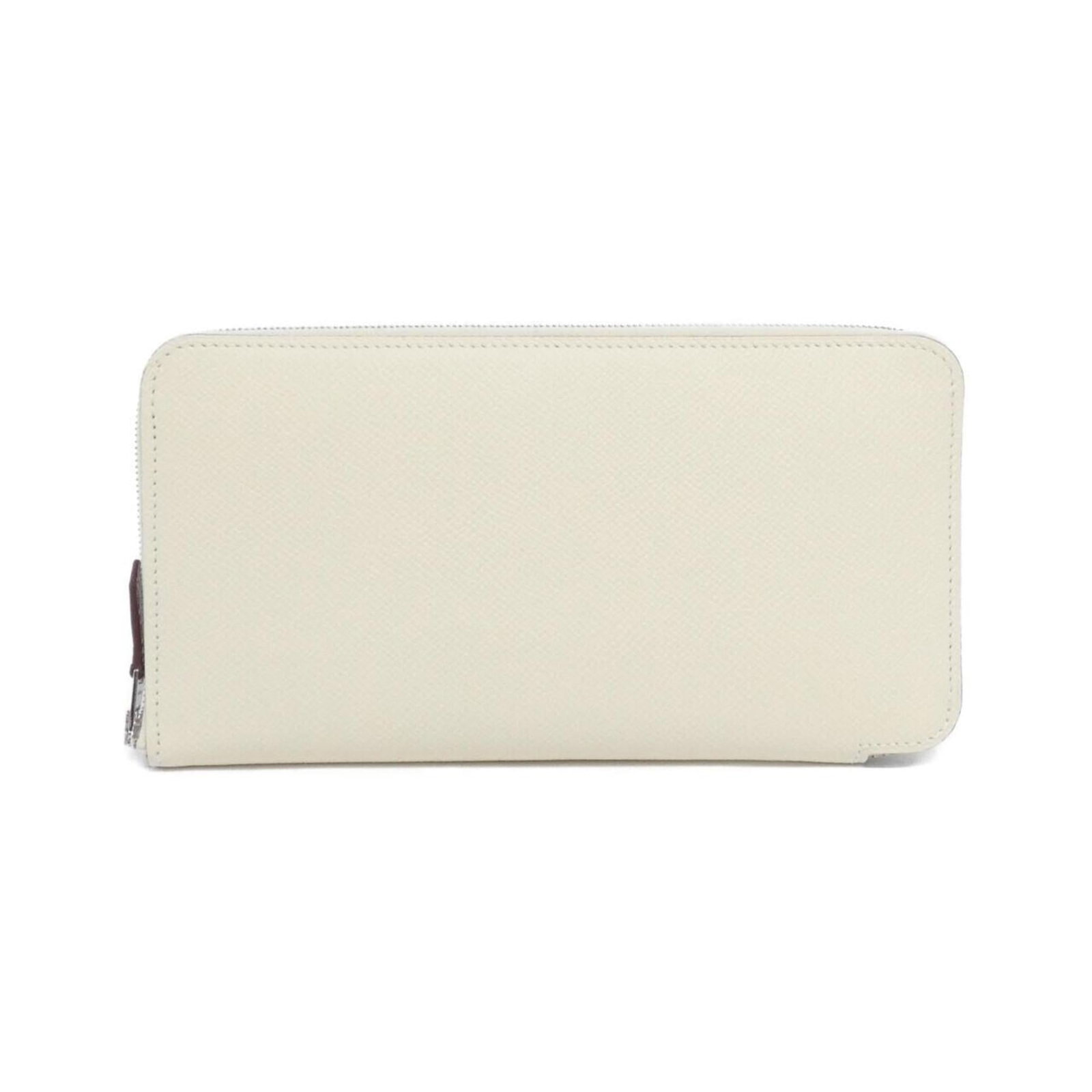 Hermes Long Wallet (Bi-Fold) Epsom Leather Silk: Hermes Long Wallet (Bi-Fold) Epsom Leather Silk Epsom leather and silk come together in this elegant bi-fold wallet from Hermes, crafted with a sophisticated rose purple hue. Measuring 10.5cm x 20cm x