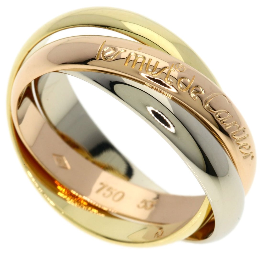 Cartier Trinity Ring K18 Yellow Gold Pink 18K: Cartier Trinity Ring K18 Yellow Gold Pink 18K Cartier Trinity Ring in K18 Yellow Gold features a sleek, 18k gold design with a subtle pink hue, showcasing the brand's signature style. This open ring c