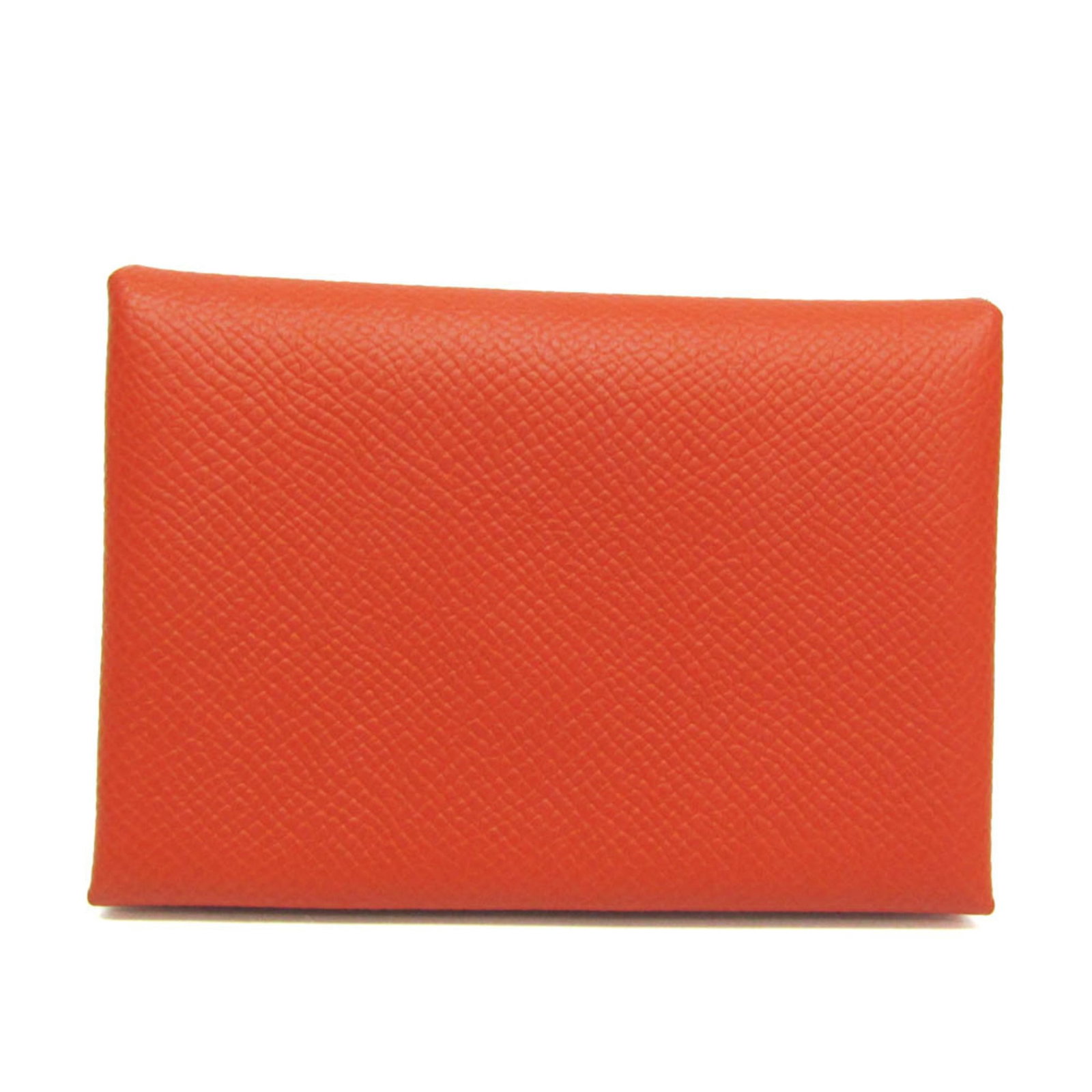 Epsom Leather Card Case Hermes: Epsom Leather Card Case Hermes The Epsom Leather Card Case by Hermes features a rich red-brown Epsom leather exterior with a snap fastener closure and a button pocket for added organization. This