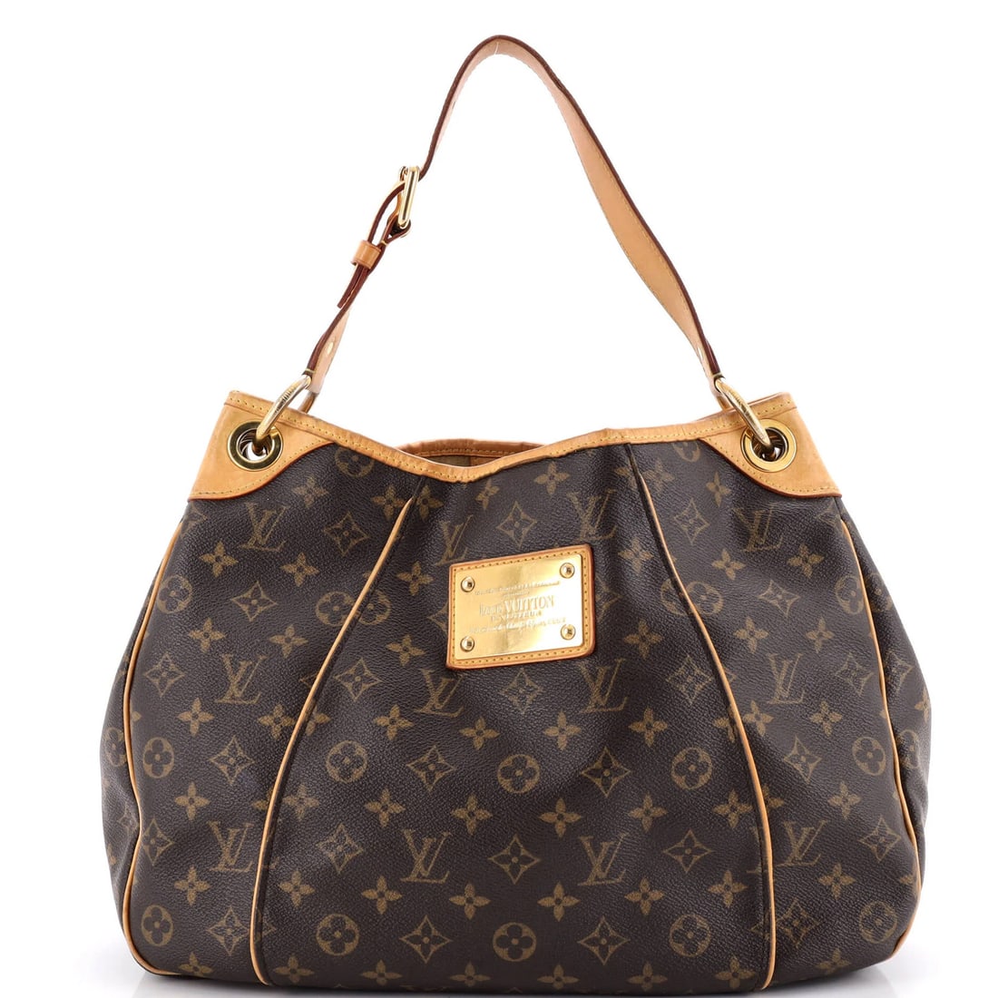 Galliera Handbag Monogram Canvas Louis Vuitton: Galliera Handbag Monogram Canvas Louis Vuitton Brown Louis Vuitton Galliera Handbag Monogram Canvas PM, featuring a classic hobos design with a signature monogram pattern. Water stains and discolorati