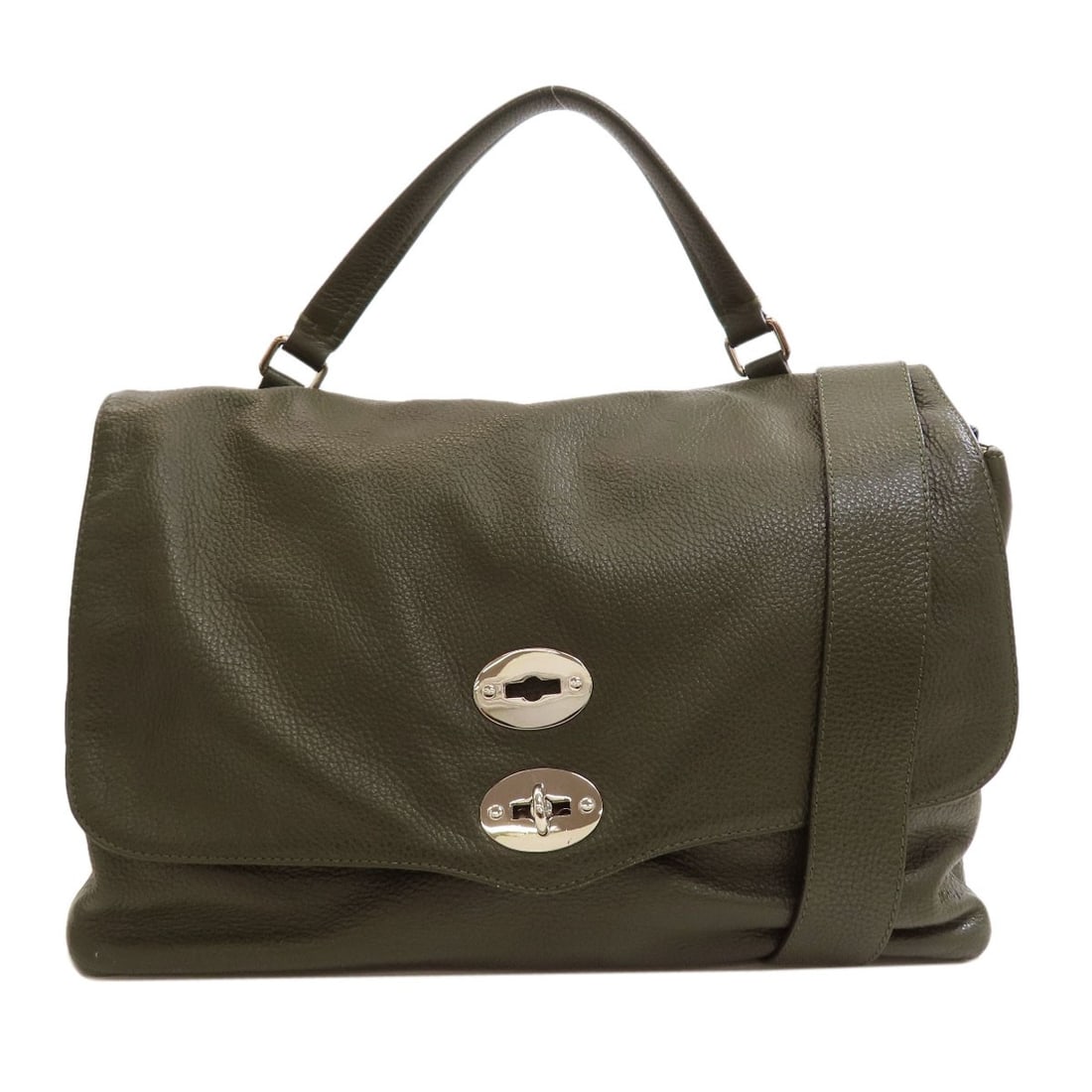 Postina Zanellato 2Way Handbag Leather: Postina Zanellato 2Way Handbag Leather The Postina Zanellato 2Way Handbag Leather is a vibrant green, 9.1-inch tall, and 7.1-inch deep handbag made from high-quality leather. Its distinctive 2Way
