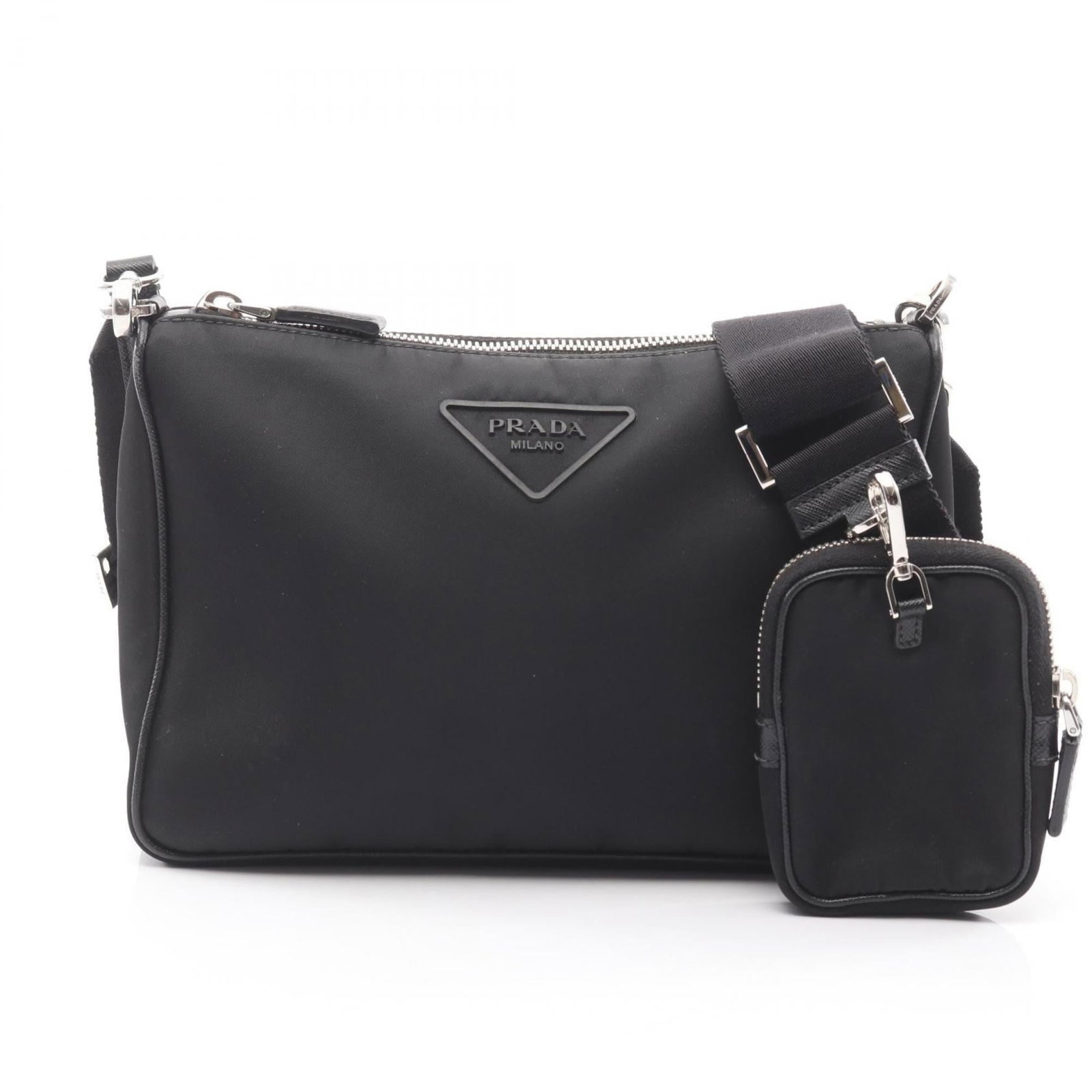 Shoulder Bag Nylon Saffiano Prada Triangle: Shoulder Bag Nylon Saffiano Prada Triangle Saffiano nylon construction provides durability and resistance to scratches and wear. The triangle shape and sleek design make this shoulder bag a versatile 