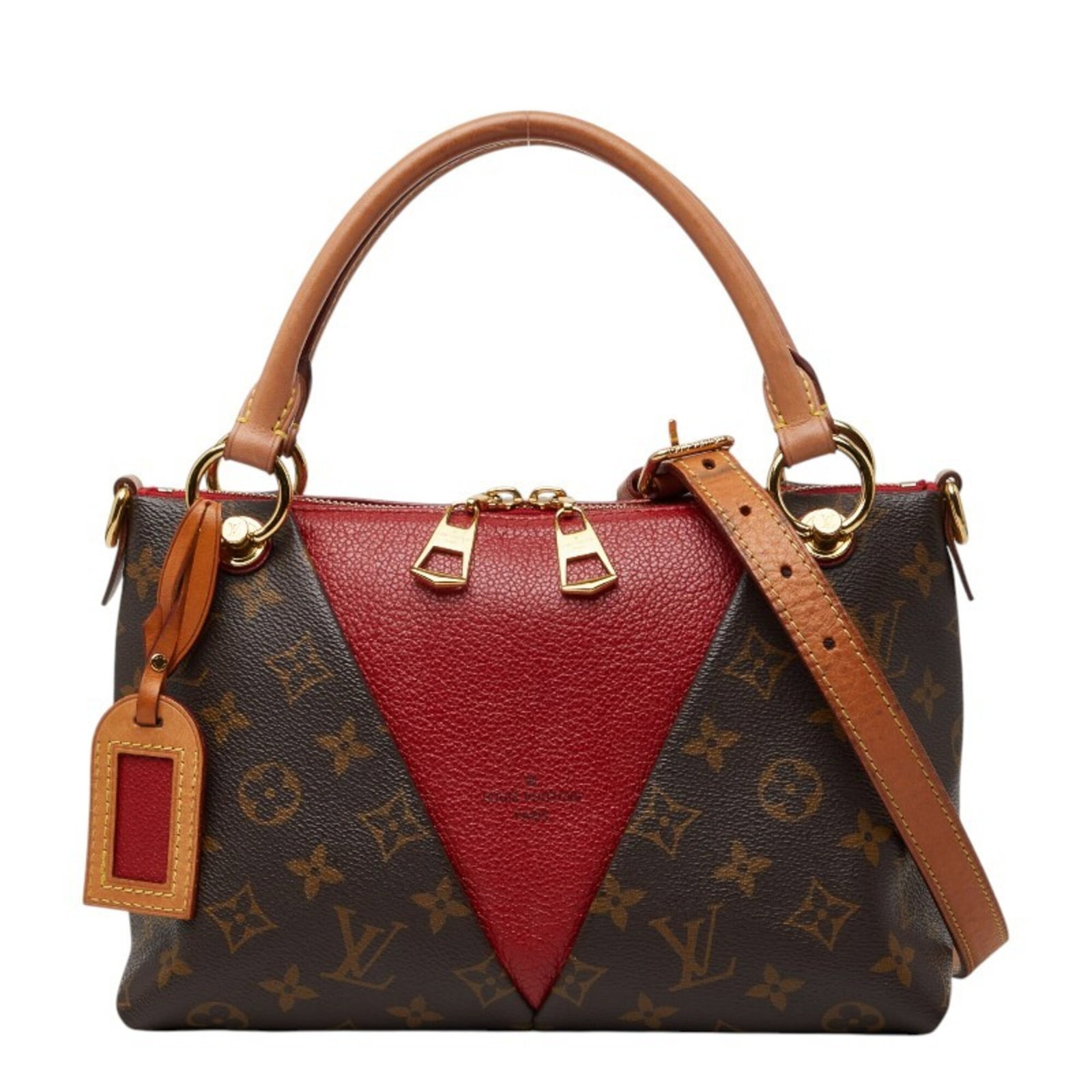 Monogram Louis Vuitton Handbag Shoulder: Monogram Louis Vuitton Handbag Shoulder Cerise, Monogram, Red brown Louis Vuitton MPN M43966 Monogram Louis Vuitton Handbag Shoulder measures 18cm x 26cm x 11cm. This shoulder bag features the iconic 