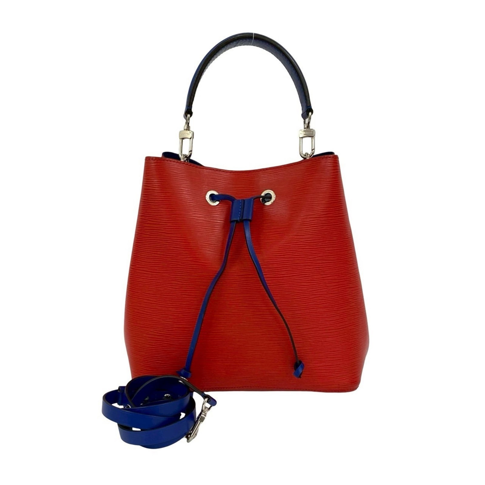 Shoulder Bag Handbag Leather Louis Vuitton: Shoulder Bag Handbag Leather Louis Vuitton Blue and Red Leather Louis Vuitton Shoulder Bag. This shoulder bag features a classic design with a blue and red color combination, made from high-quality