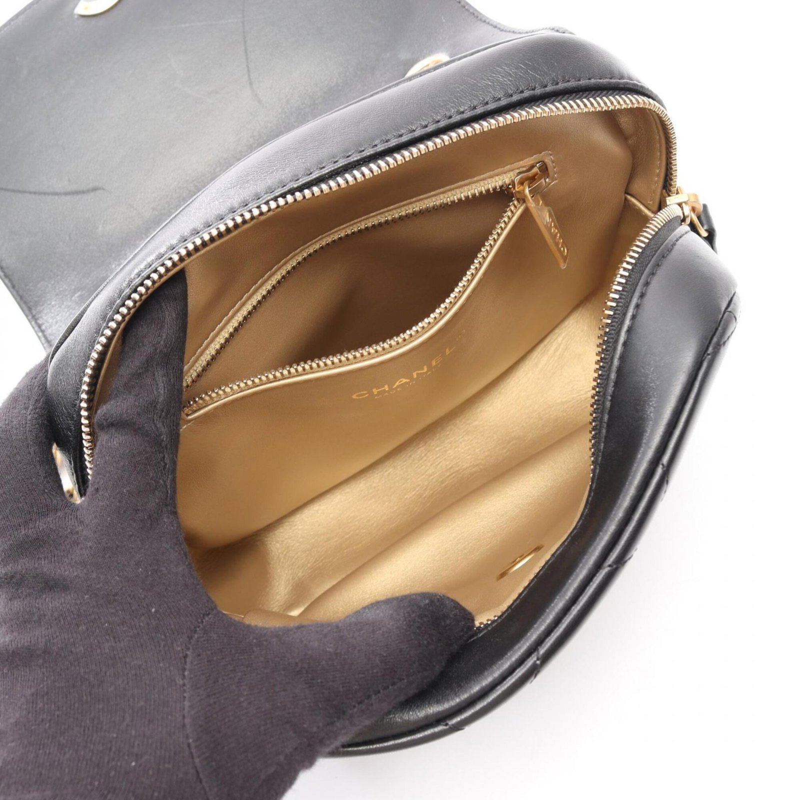 Leather Handbag Backpack Chanel - 3