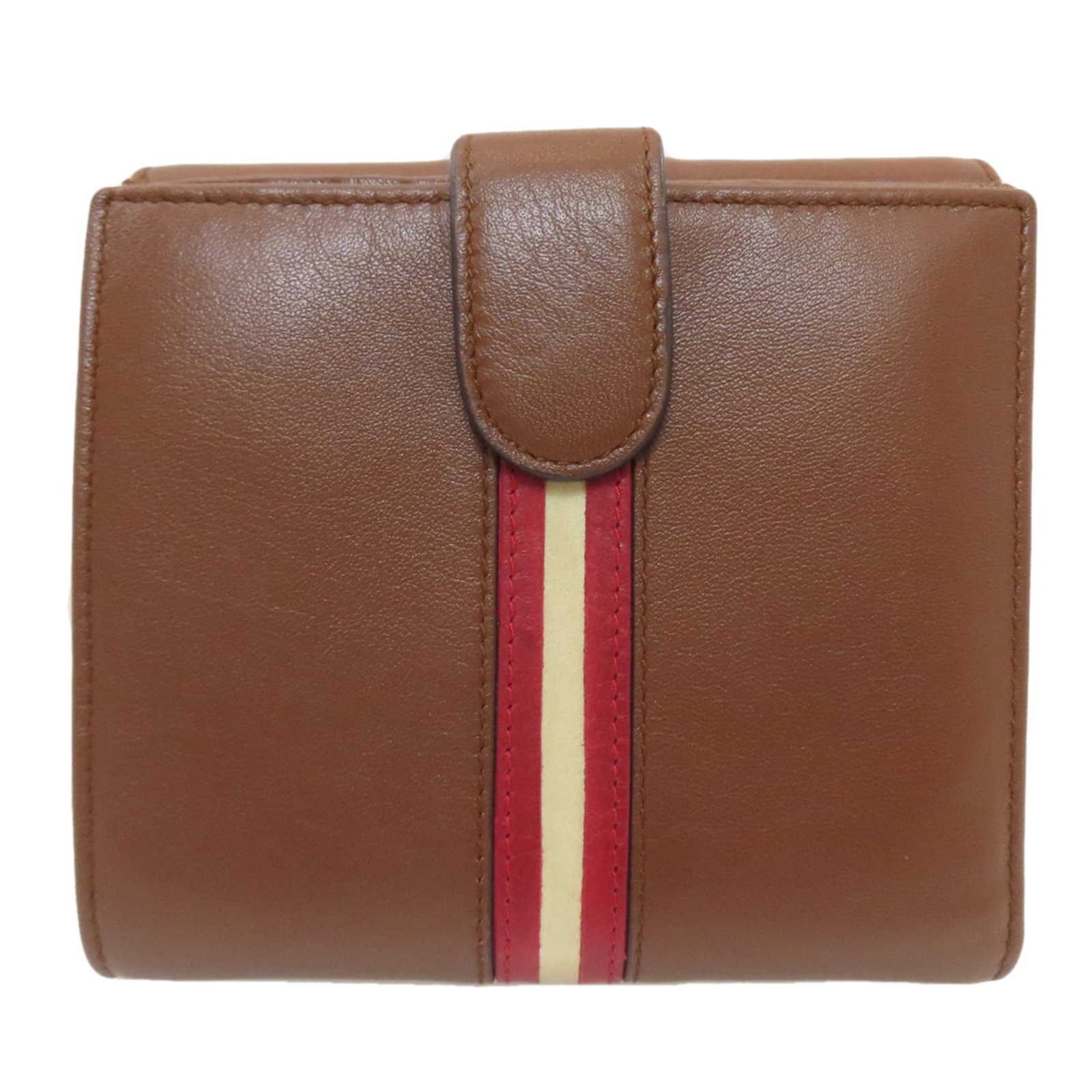 Bi Fold Leather Bally: Bi Fold Leather Bally Bally's bi-fold leather wallet is a stylish and compact accessory, featuring a rich brown leather exterior and a precise 11cm x 12cm x 2cm size. The wallet's bi-fold design