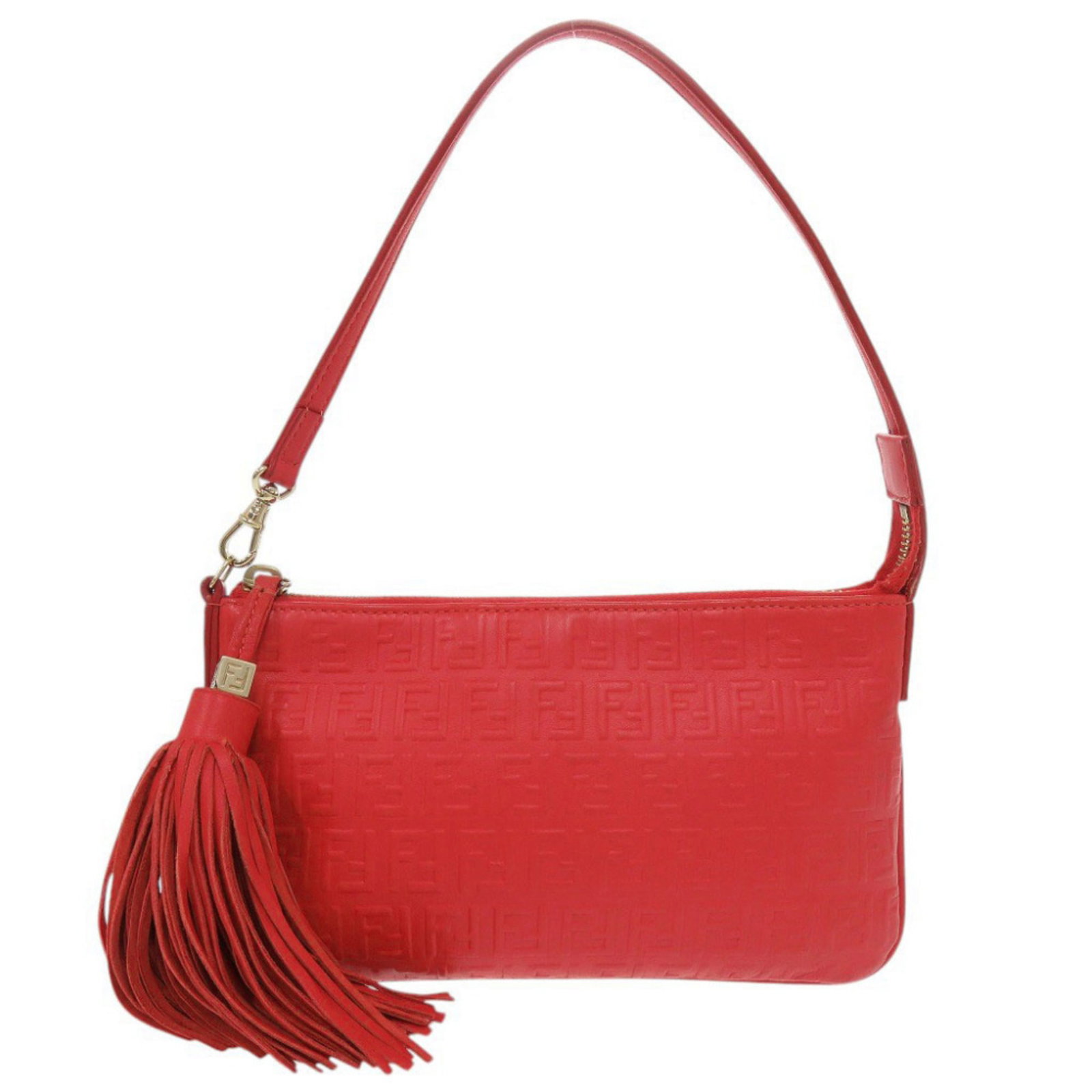 Handbag Leather Fendi: Handbag Leather Fendi Red Fendi leather handbag with a classic design, measuring 11.5cm x 20.5cm. Made from high-quality leather, this Italian-made handbag is a stylish accessory for women. The bold