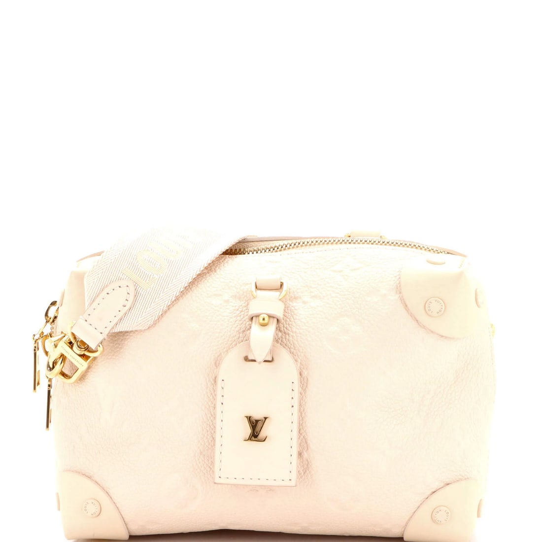 Handbag Souple Monogram Empreinte Leather Louis Vuitton Petite: Handbag Souple Monogram Empreinte Leather Louis Vuitton Petite The Louis Vuitton Petite Malle Souple Handbag Monogram Empreinte Leather is a stylish and elegant shoulder bag with a neutral exterior