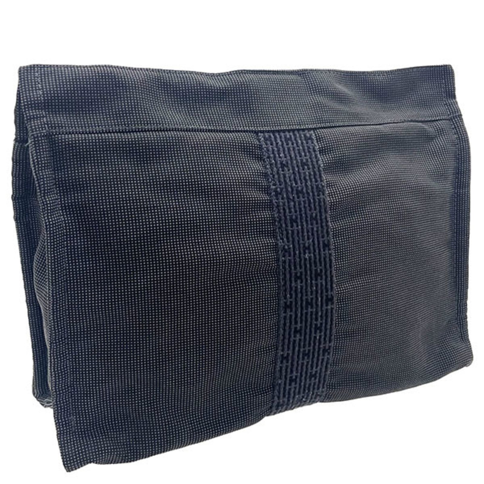 Nylon Canvas Pouch Bag Clutch Hermes: Nylon Canvas Pouch Bag Clutch Hermes Nylon canvas pouch bag clutch from Hermes, a French luxury brand, featuring a unique gray color and compact size. Made from high-quality nylon canvas, this clutch